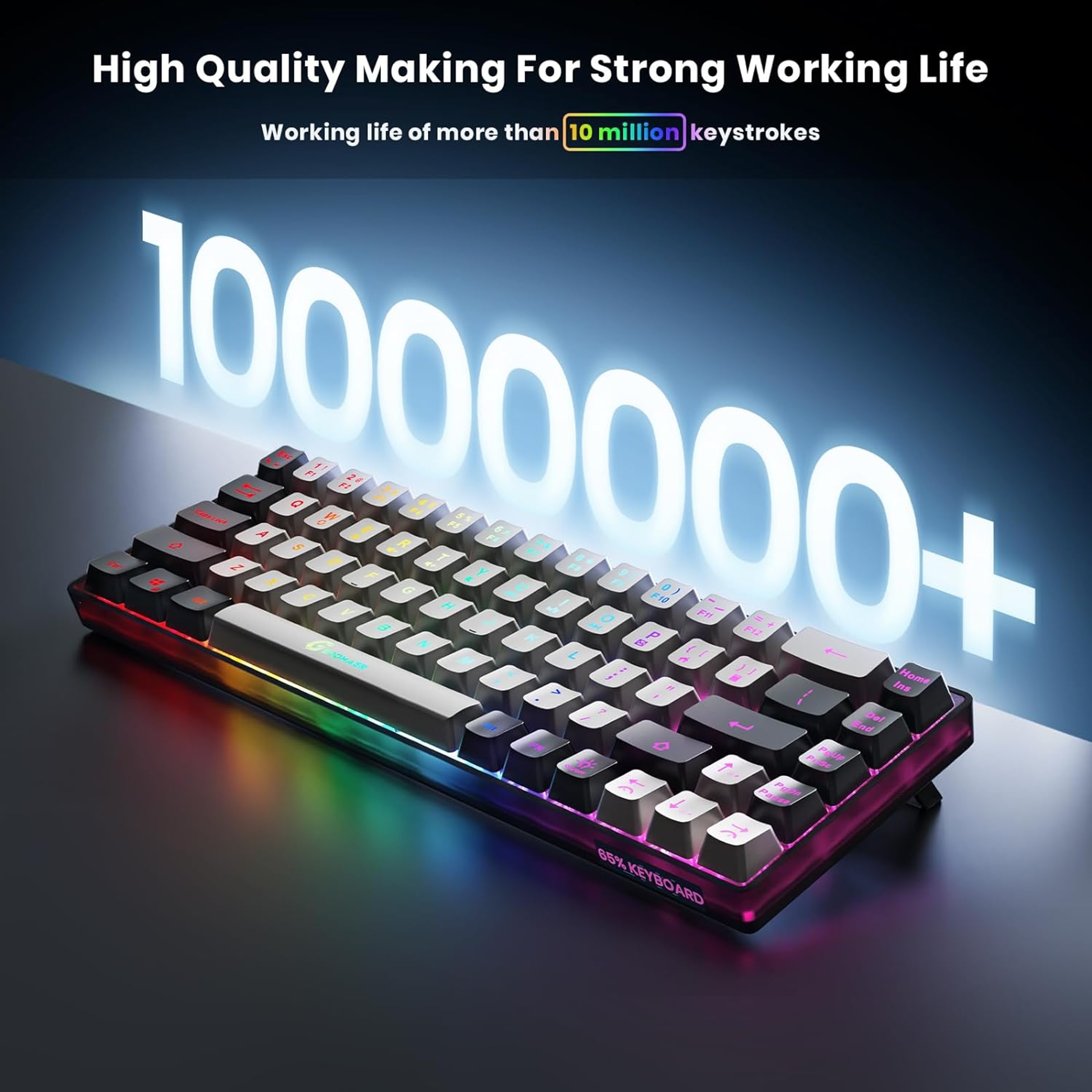 StealthGlow Wireless Gaming Keyboard With Rechargeable RGB Backlight 2