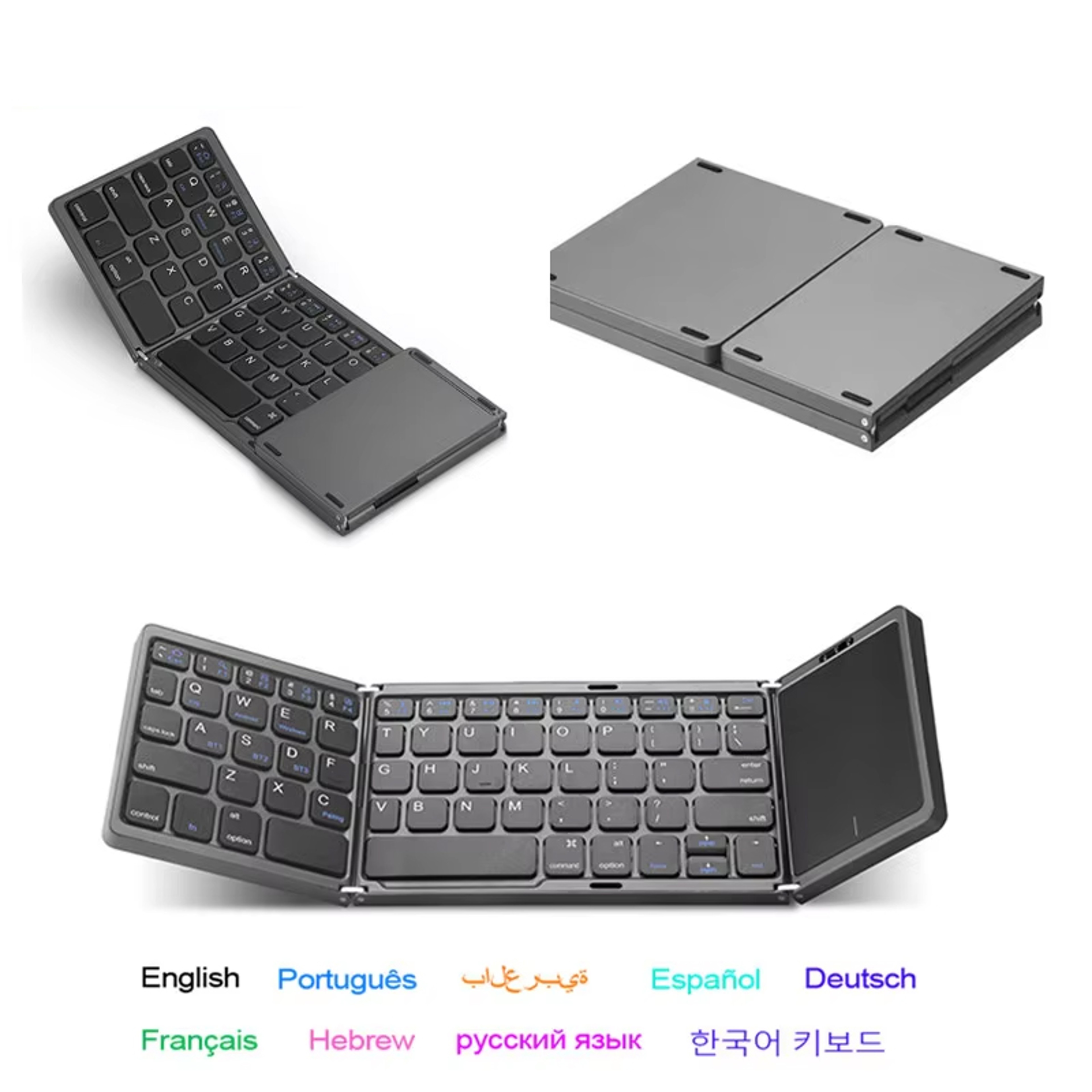 Foldable Bluetooth Keyboard With Touchpad For Tablets Phones  Laptops 2
