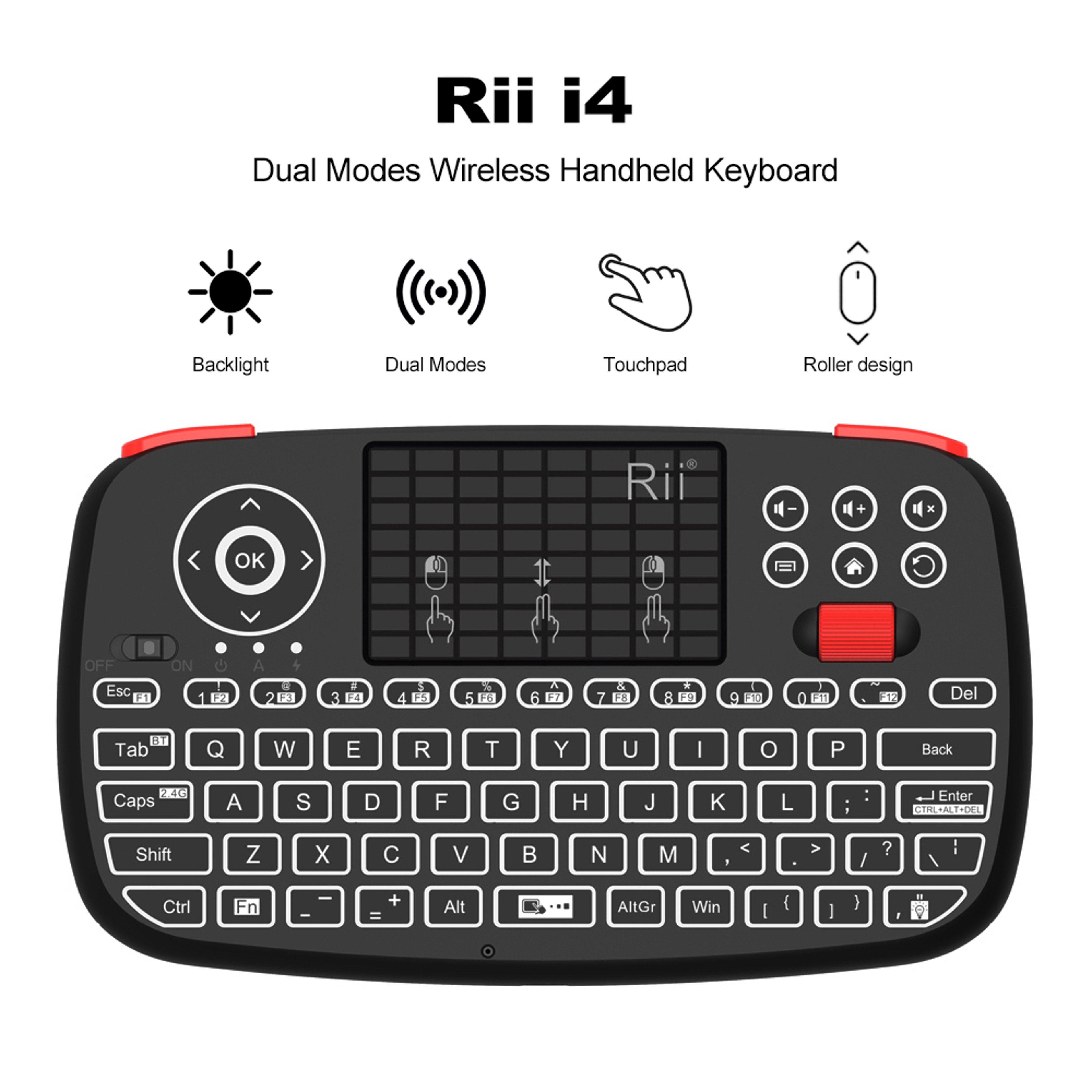 Mini Wireless Keyboard With Touchpad  Backlit Remote For Smart TV PC And Windows 1