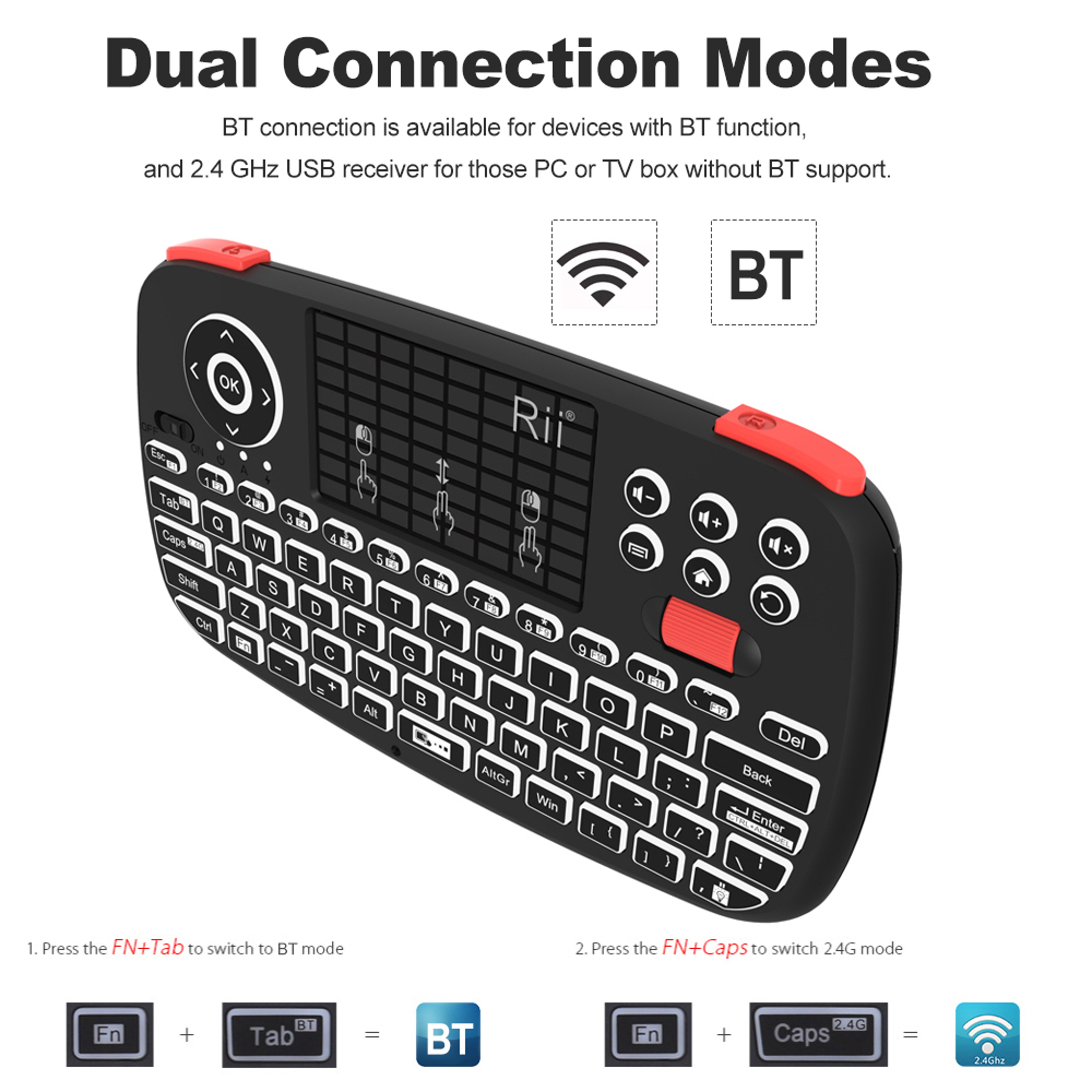 Mini Wireless Keyboard With Touchpad  Backlit Remote For Smart TV PC And Windows 3