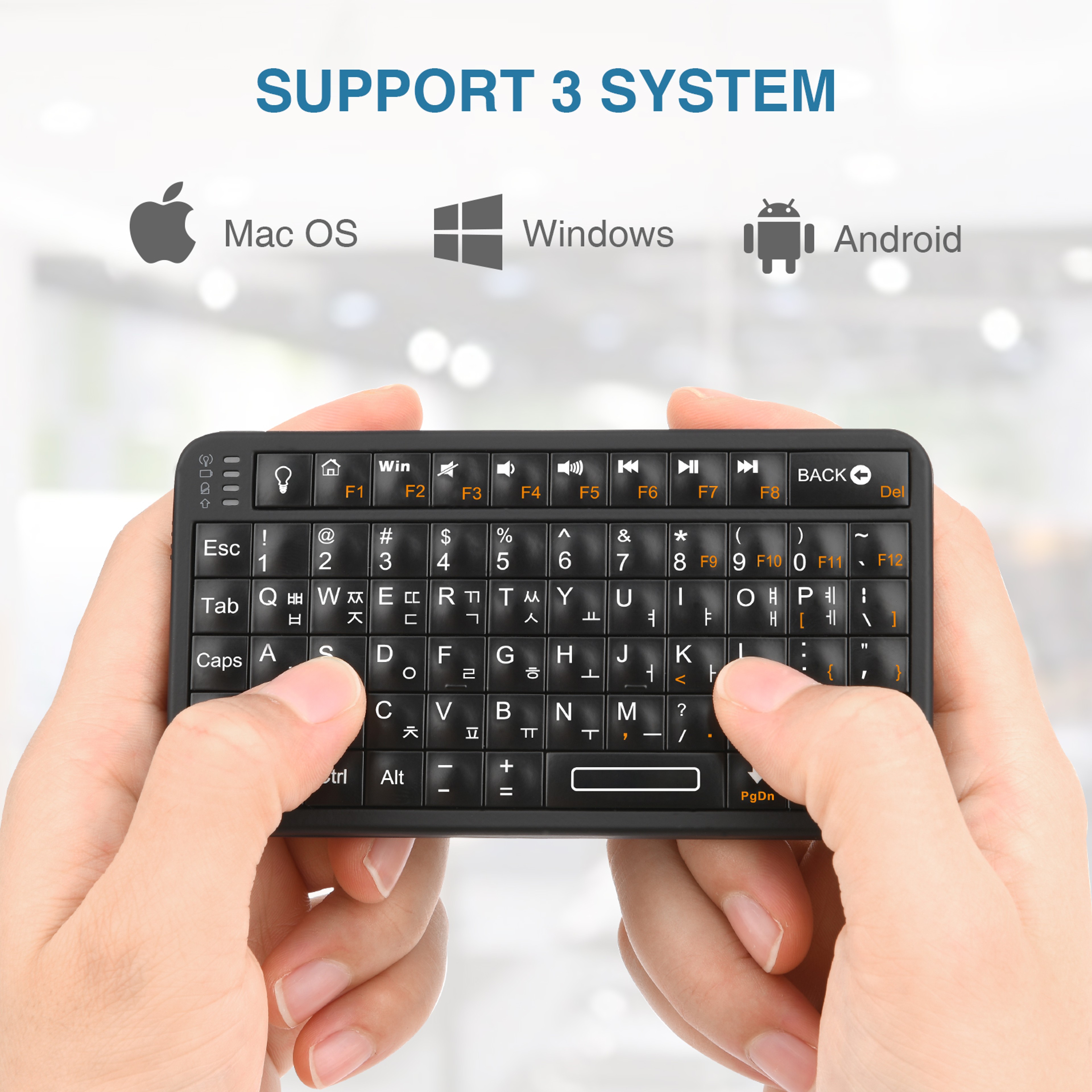 Slim Bluetooth Keyboard for Android TV Box Rechargeable Wireless Mini Travel Keyboard – view 6