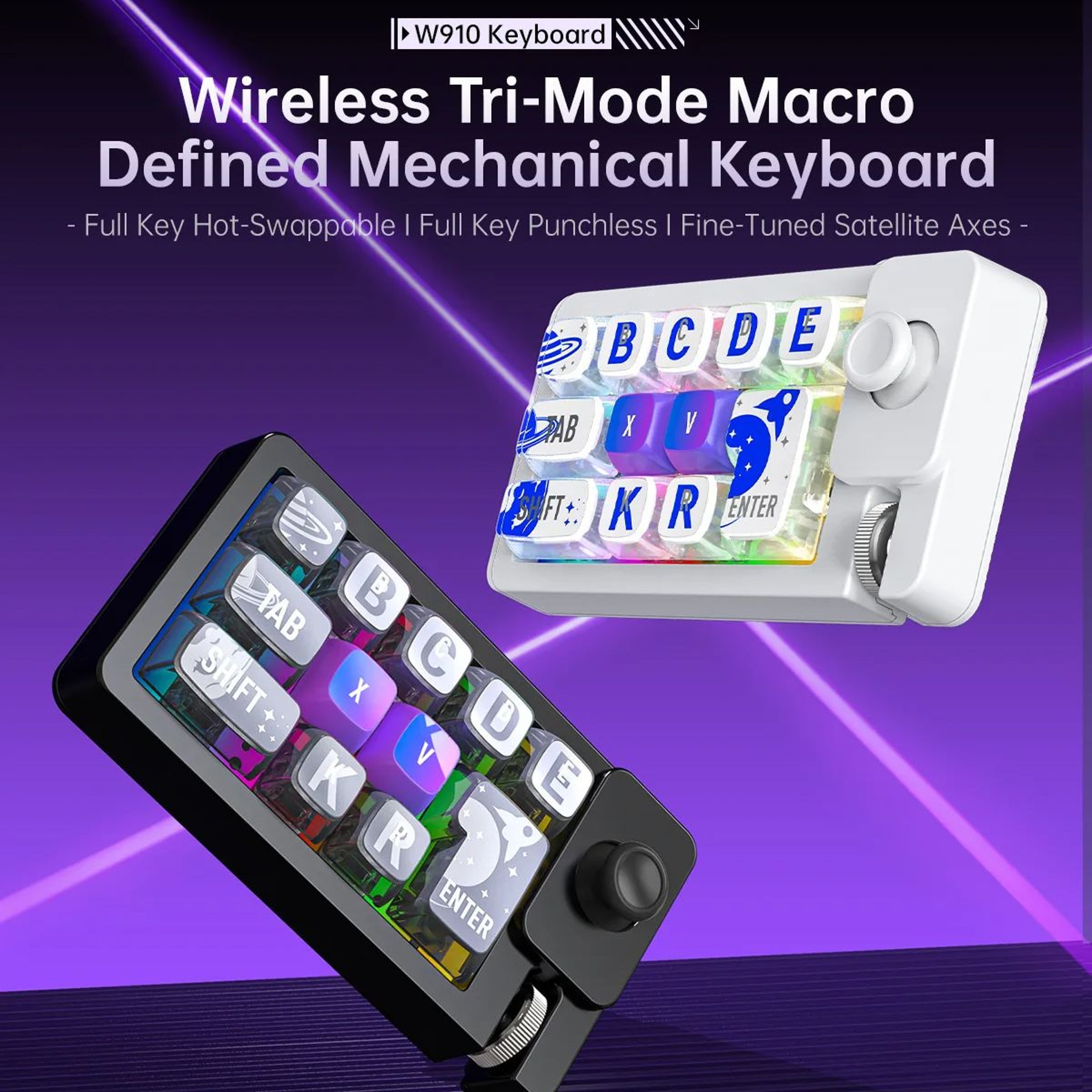 Wireless Macro Keyboard With Mechanical Keys RGB Lighting  Tri Mode Connectivity 2