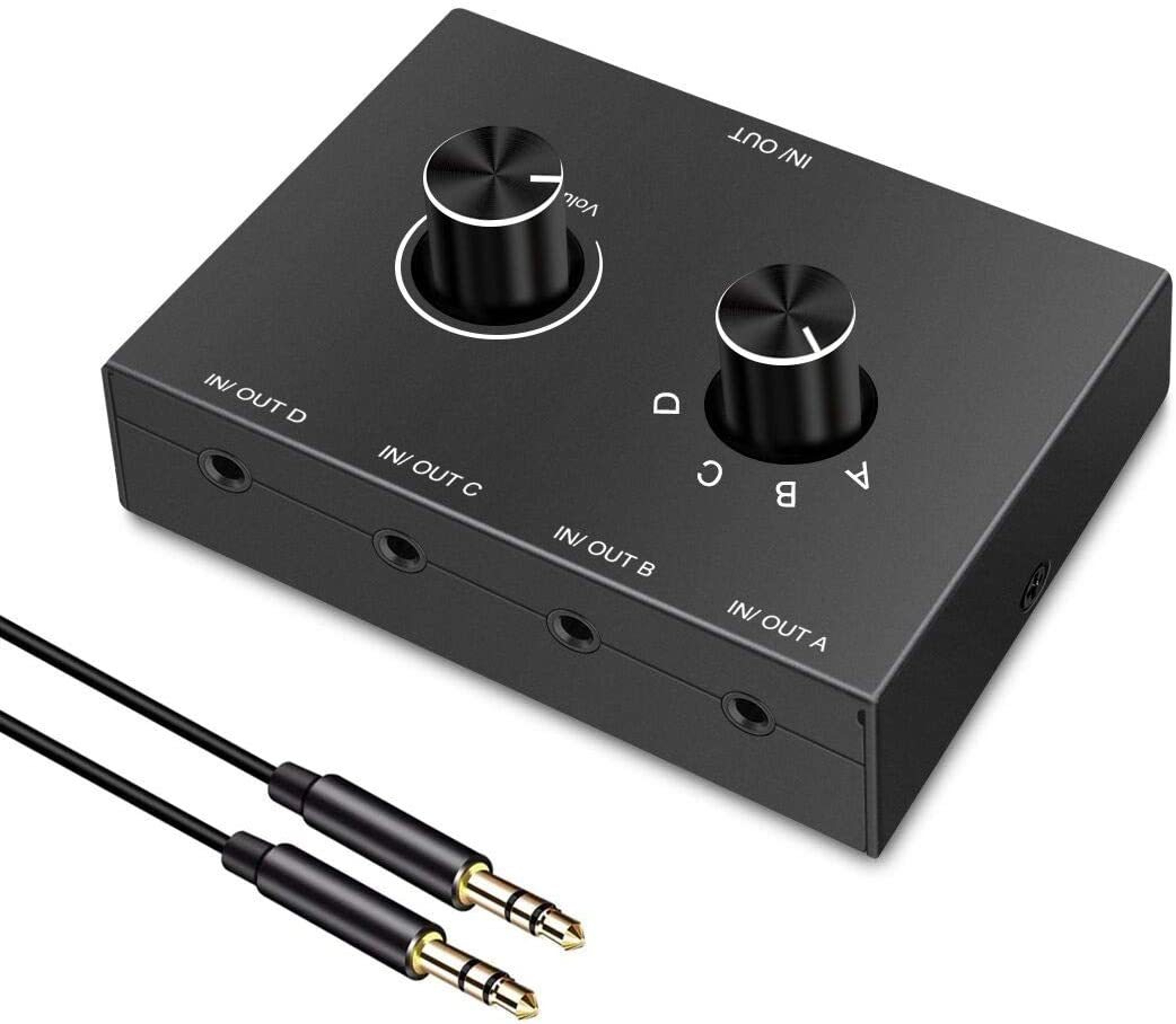 Audio Switcher  Stereo Audio Selector With Mute Button 2