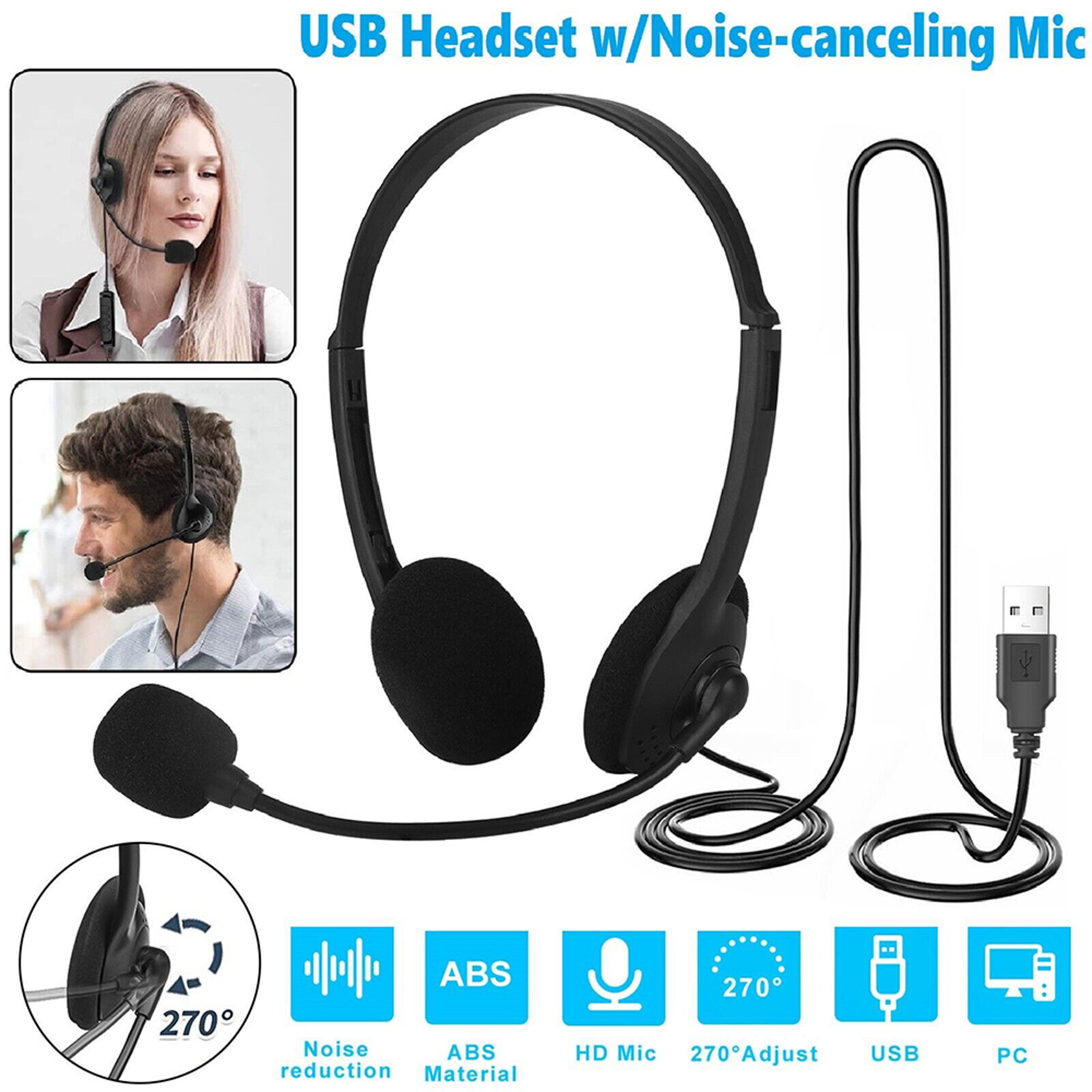 Pro Clear USB Gaming Headset With Noise Cancelling Microphone For PC Laptop  Office 1