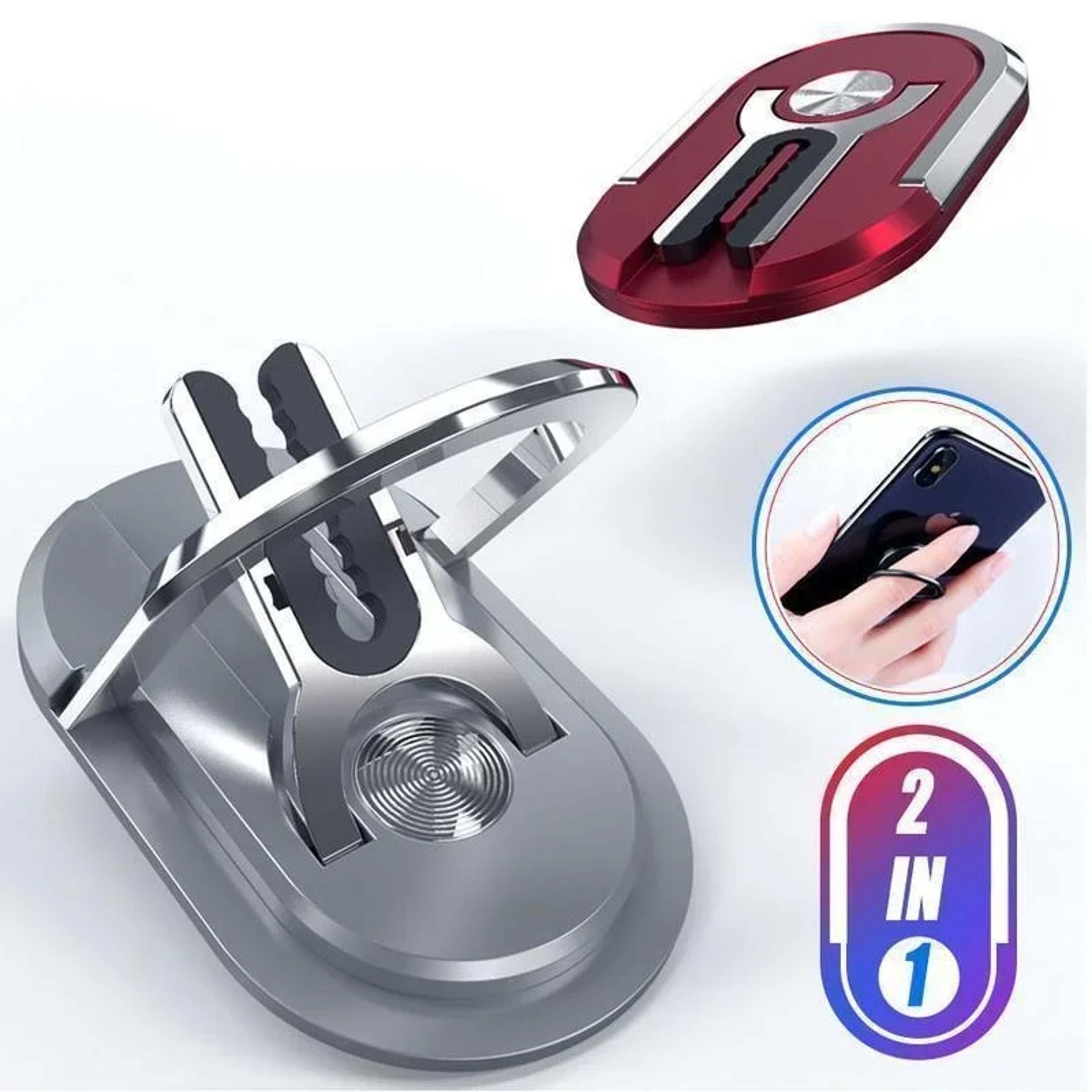 RingGrip Car Vent Phone Holder  Stand  Universal Car Phone Mount With Rotating Ring Grip 2