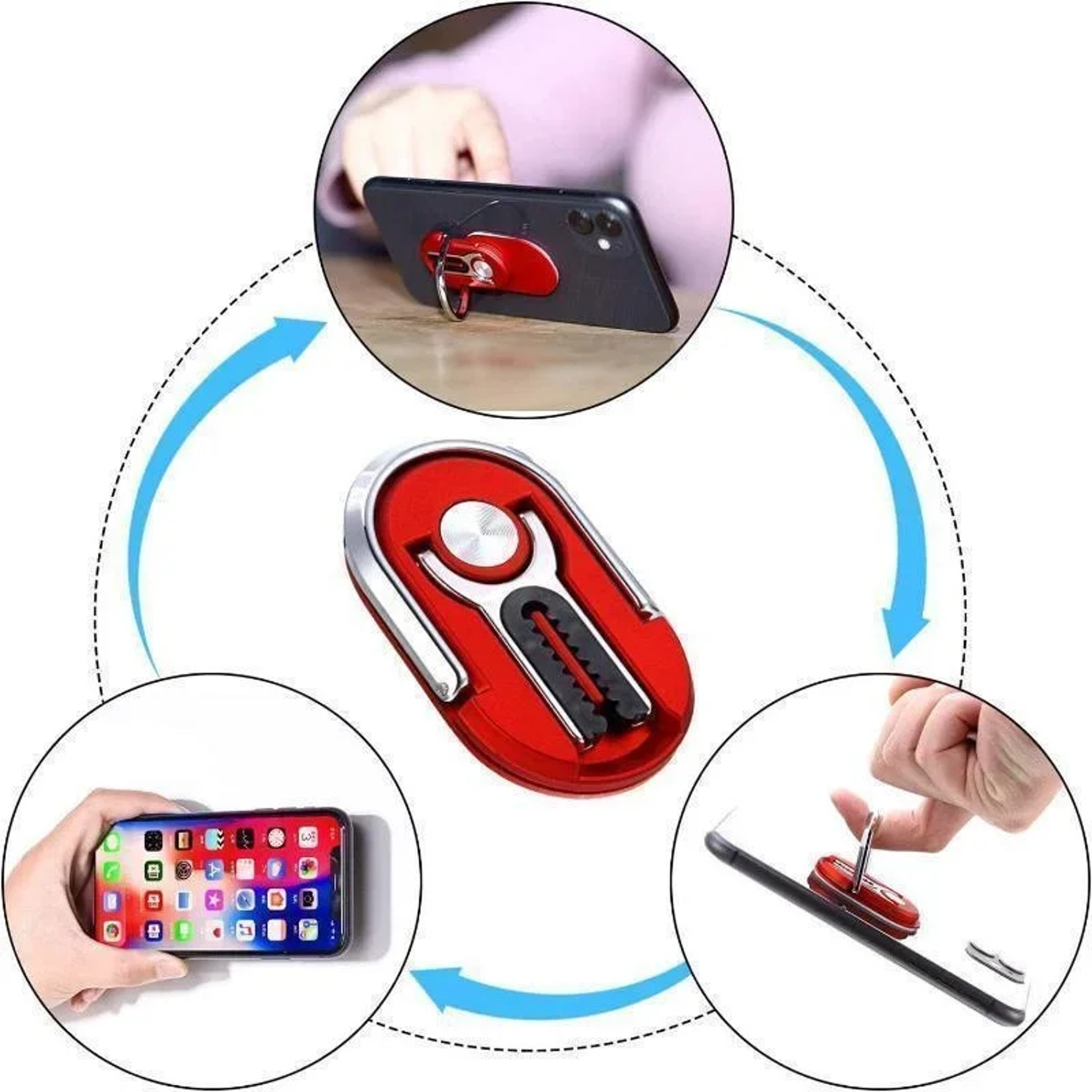 RingGrip Car Vent Phone Holder  Stand  Universal Car Phone Mount With Rotating Ring Grip 0