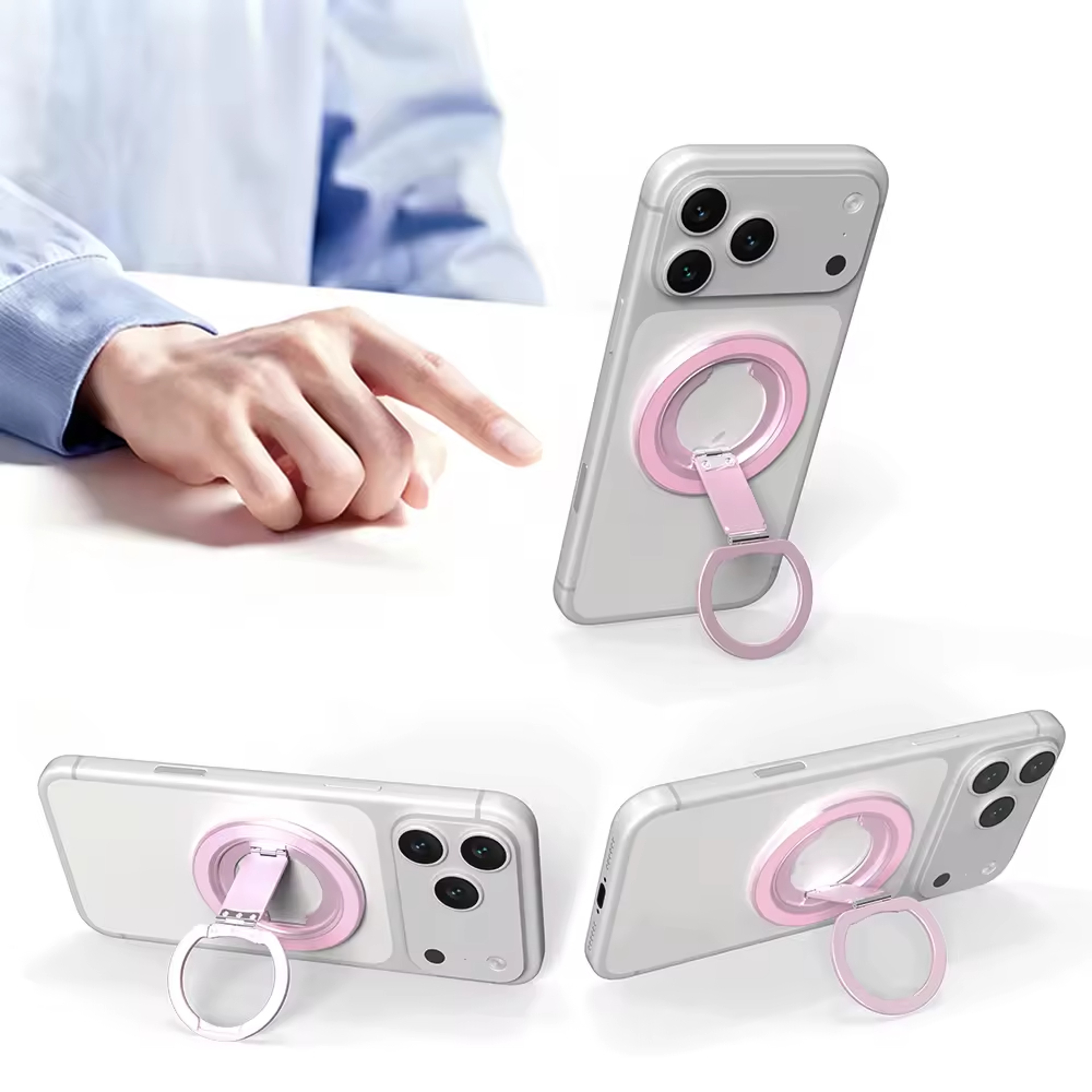 MagSafe Magnetic Phone Ring Holder With Rotating Kickstand 3