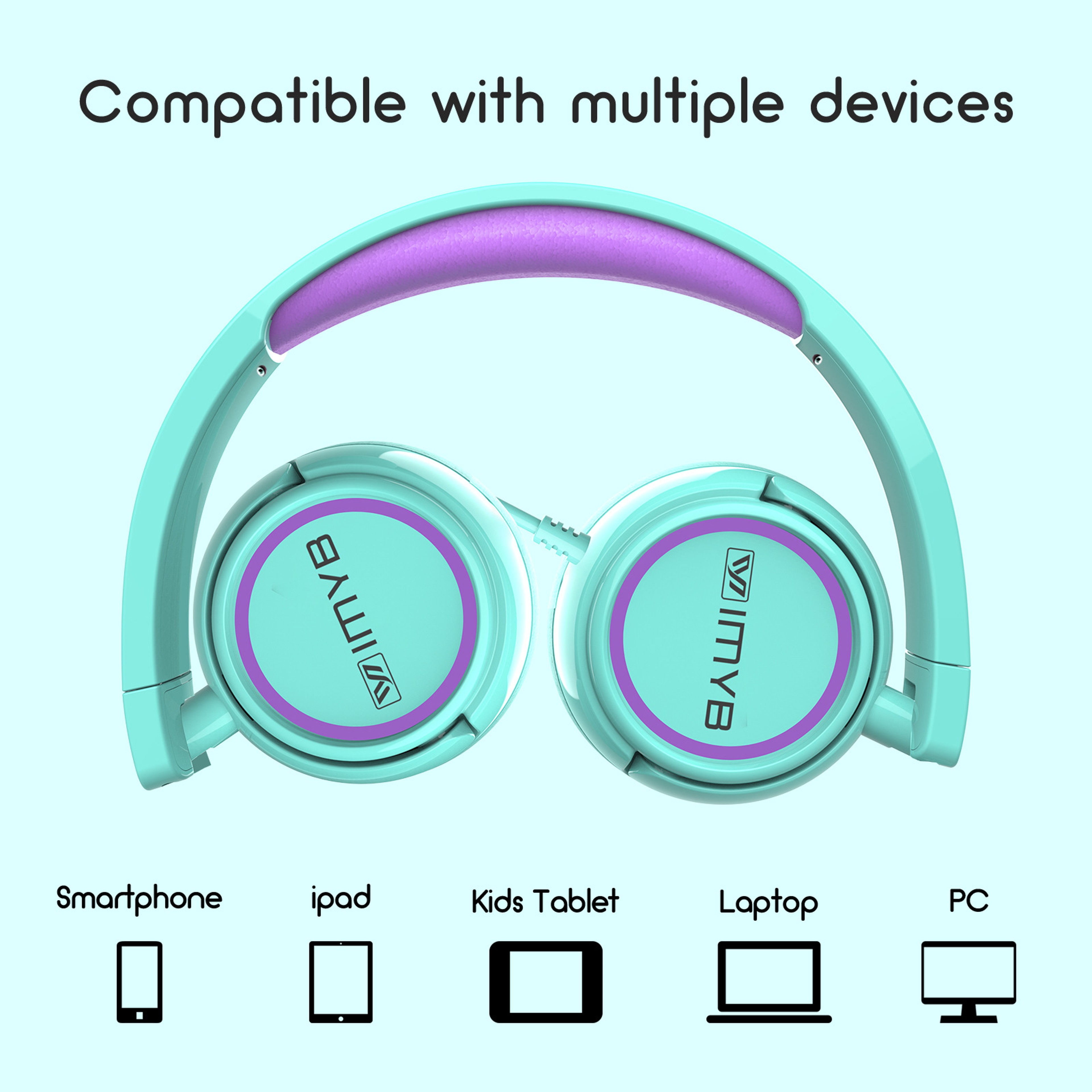Kids Foldable Wired Headphones For School Learning  Everyday Listening 3