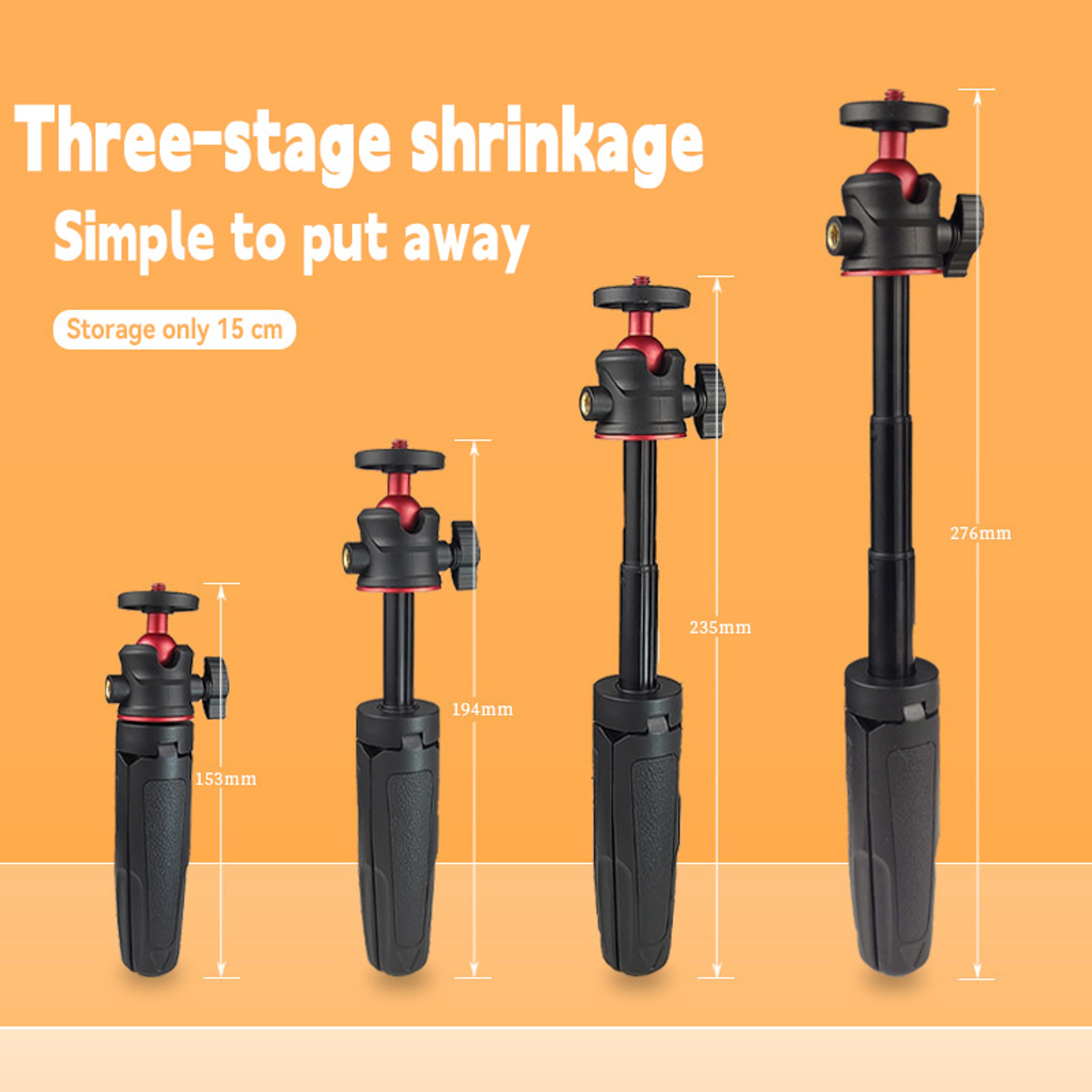 Mini Camera Tripod Extendable Grip Stand With Ball Head For GoProInsta  Digital Cameras 4