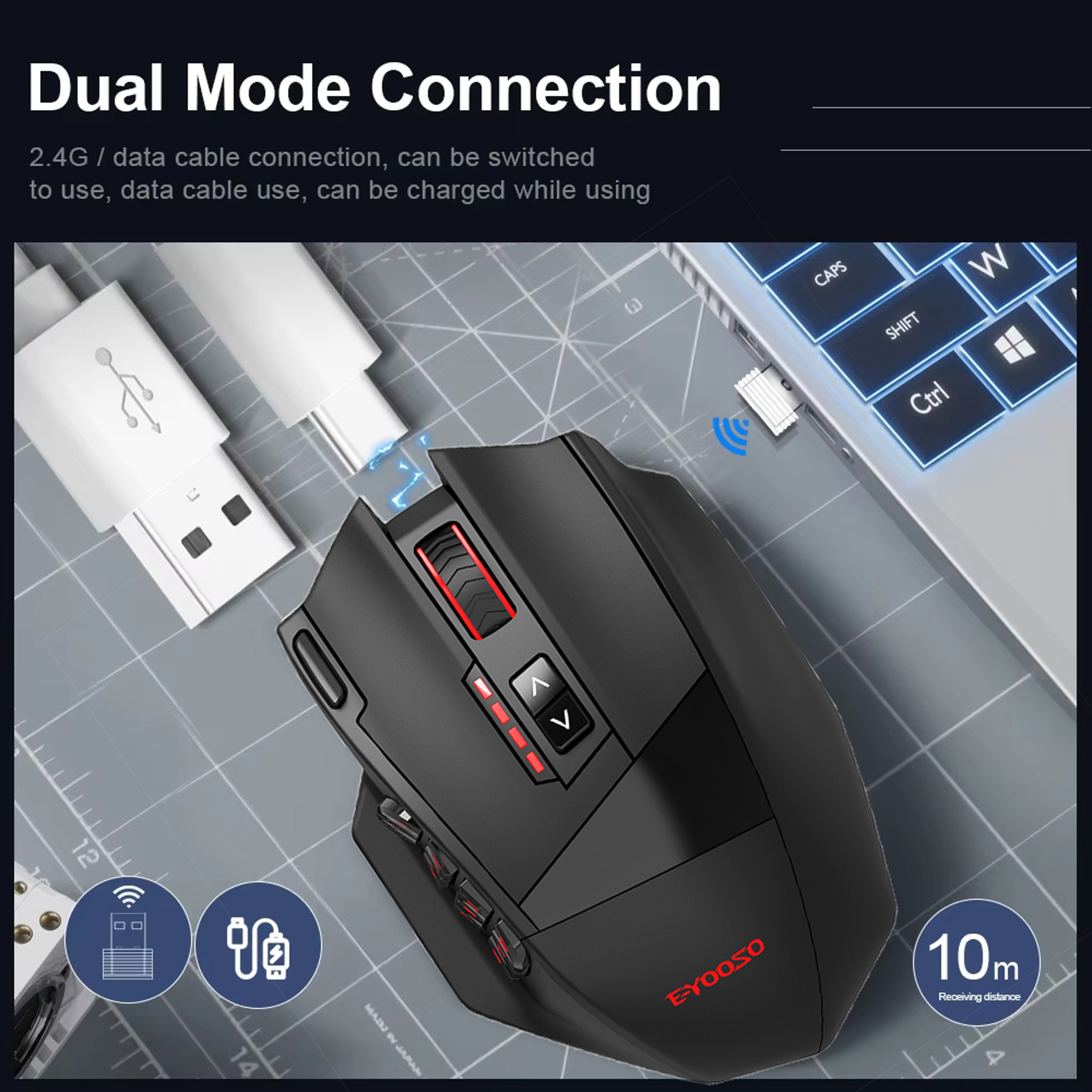 Gaming Mouse DPI Programmable Gaming Mouse with RGB Lighting and 18 Buttons – view 2