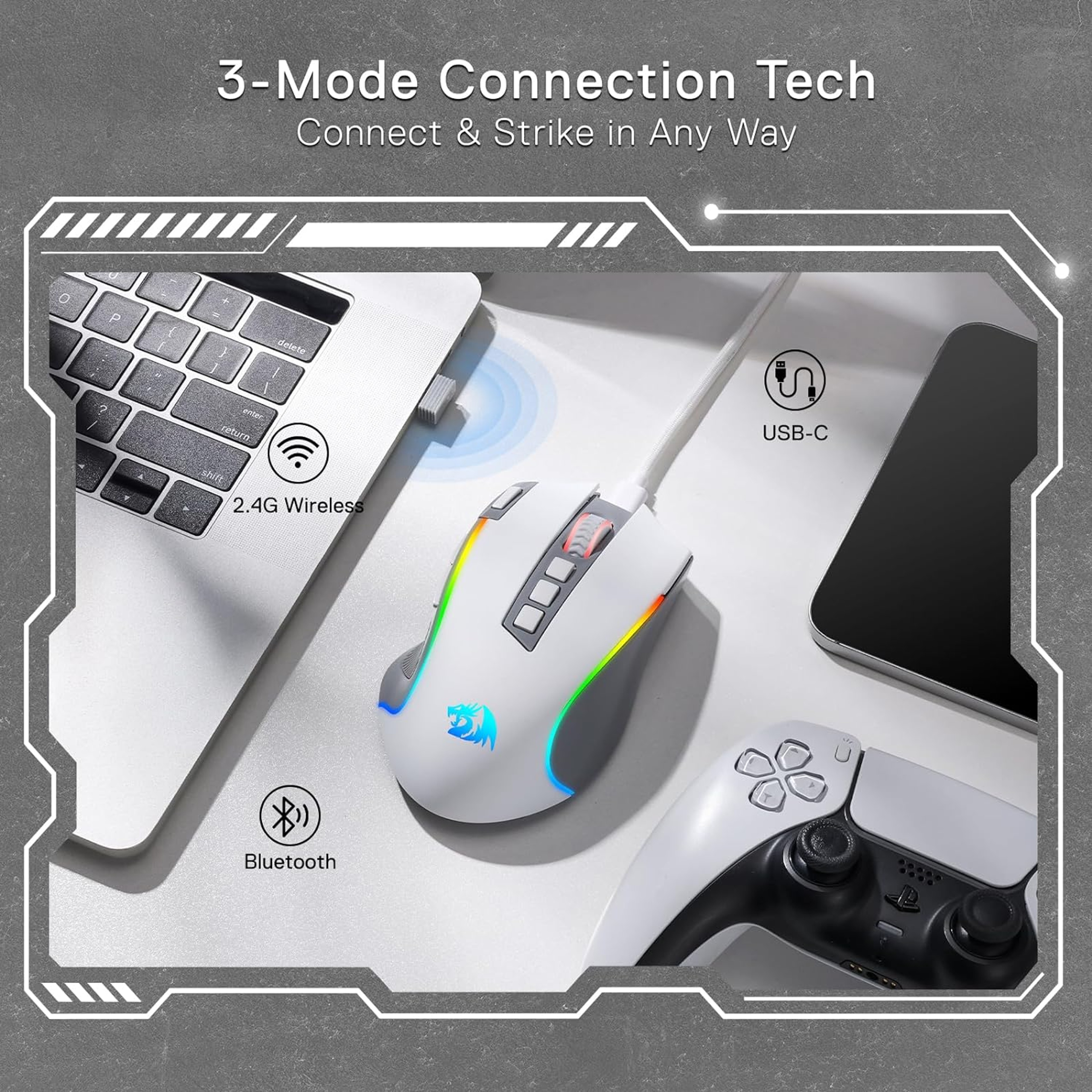 Wireless Gaming Mouse DPI with 9 Programmable Buttons and RGB Backlit Modes – view 6