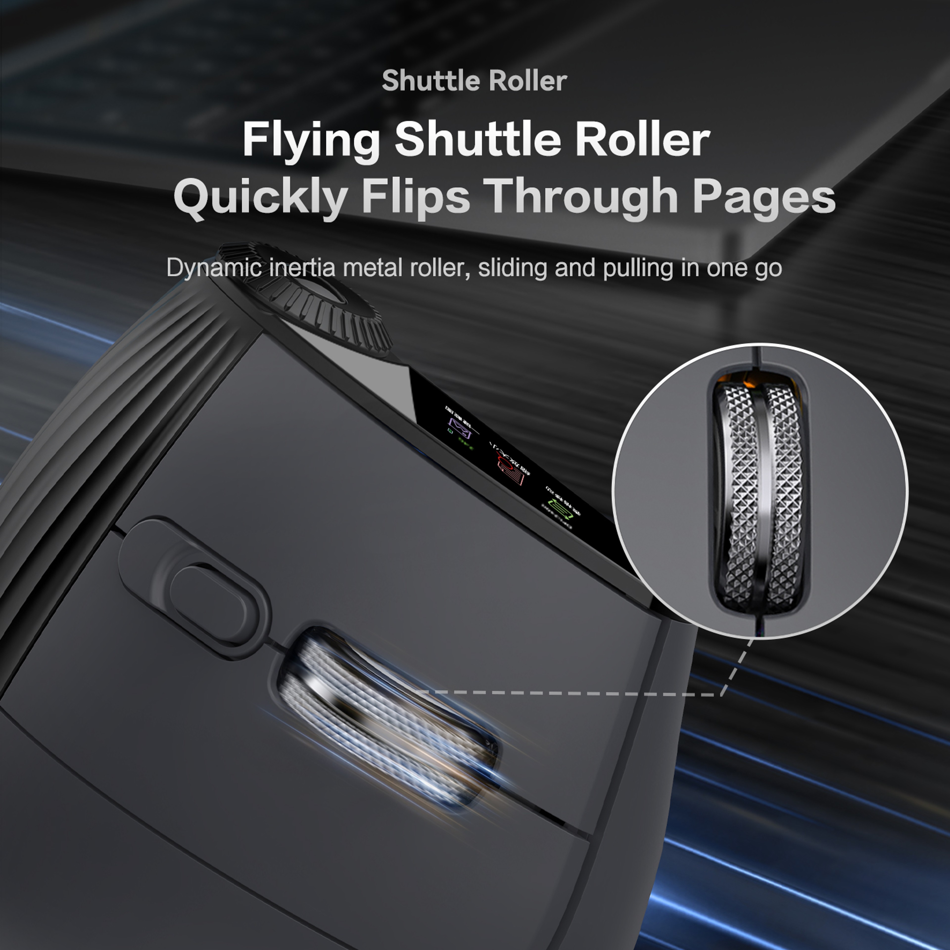Vertical Ergonomic Bluetooth Wireless Mouse With OLED Display DPI Rechargeable Gaming Mouse 2