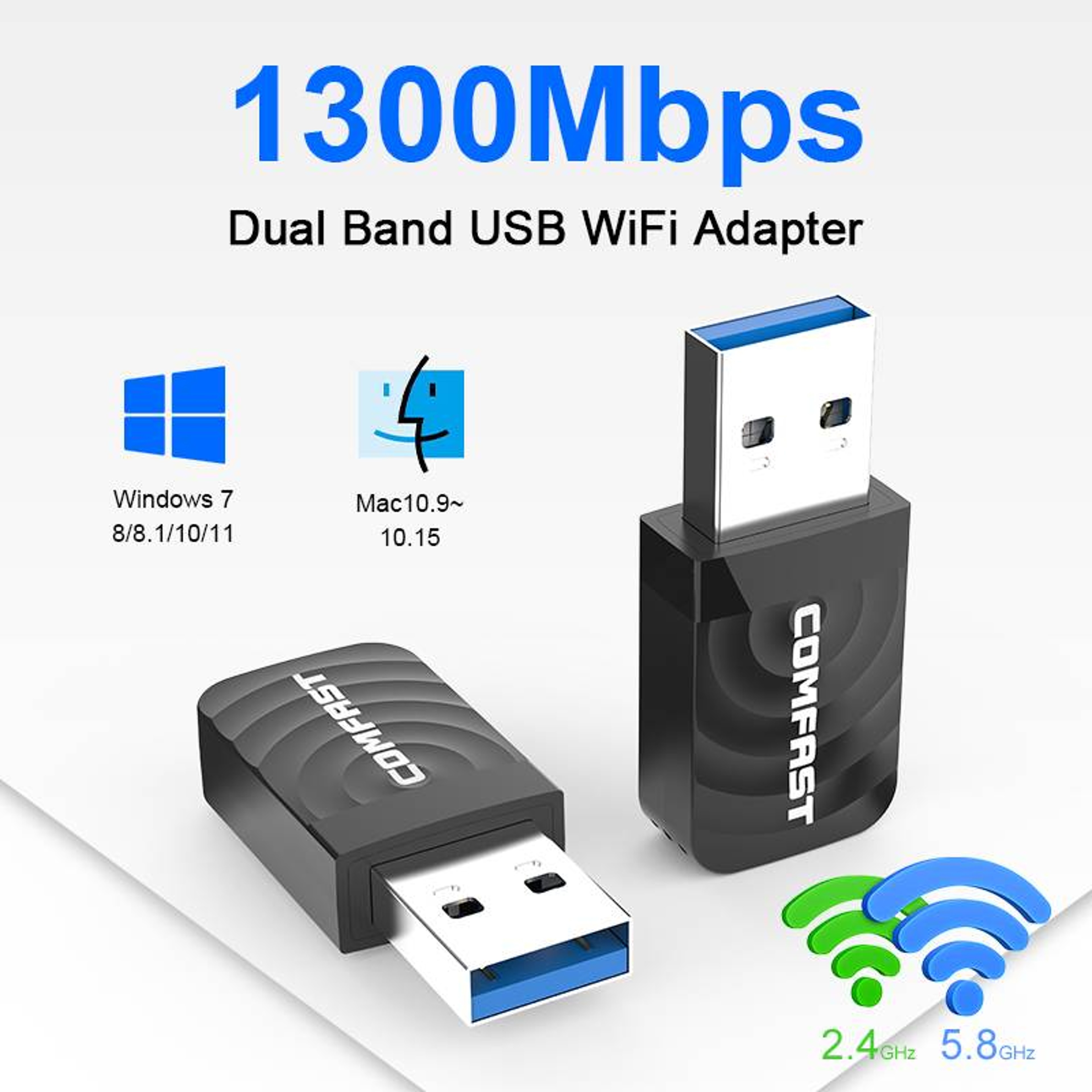 USB WiFi Adapter Dual Band USB Wireless Network Adapter For PC  Laptop 1