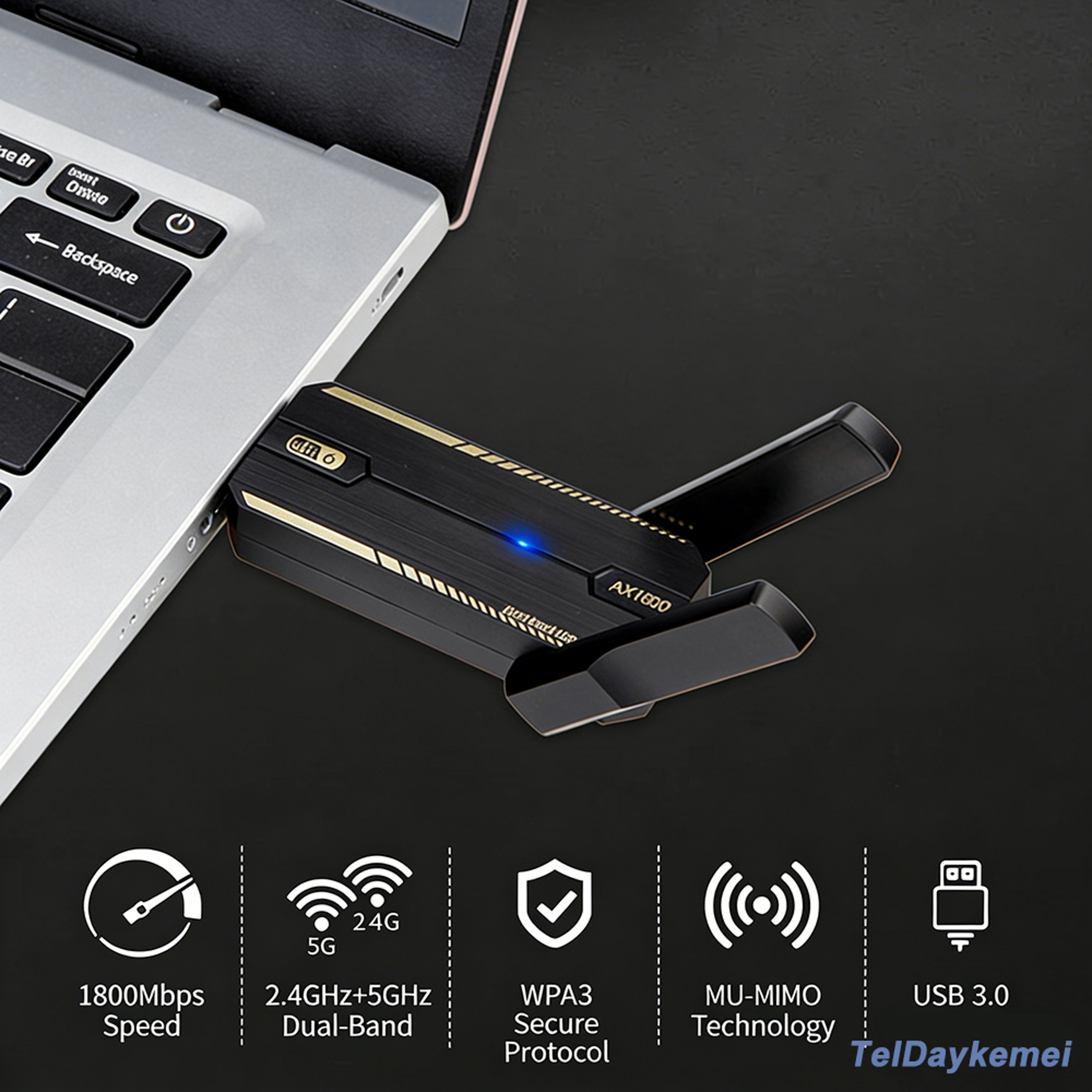 WiFi USB Adapter USB Dual Band Wireless Network Dongle For PC  Laptop Windows 2