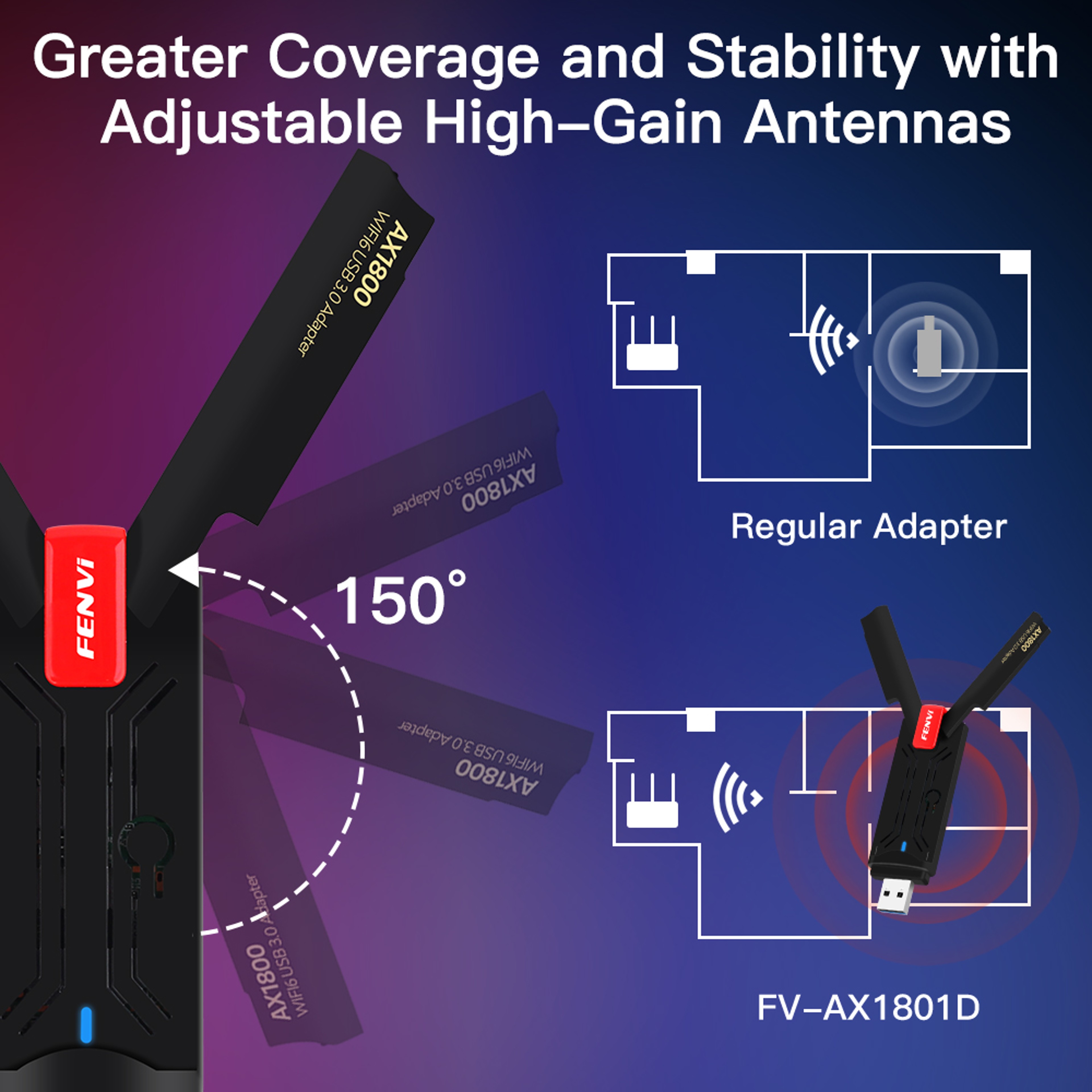 WiFi USB Adapter USB Dual Band Wireless Network Dongle For Windows 1