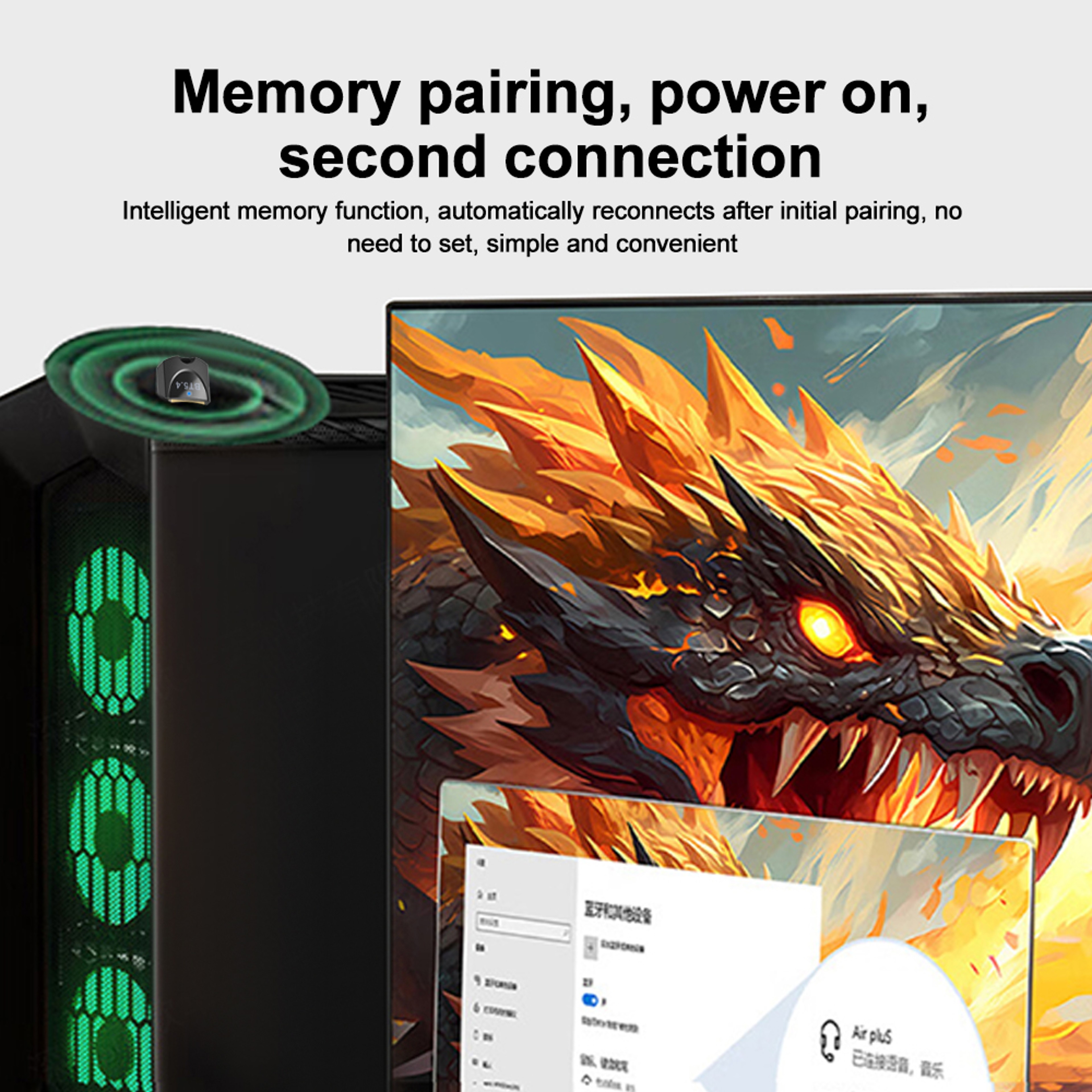 Bluetooth USB Adapter For PC Plug And Play Wireless Bluetooth Dongle 5