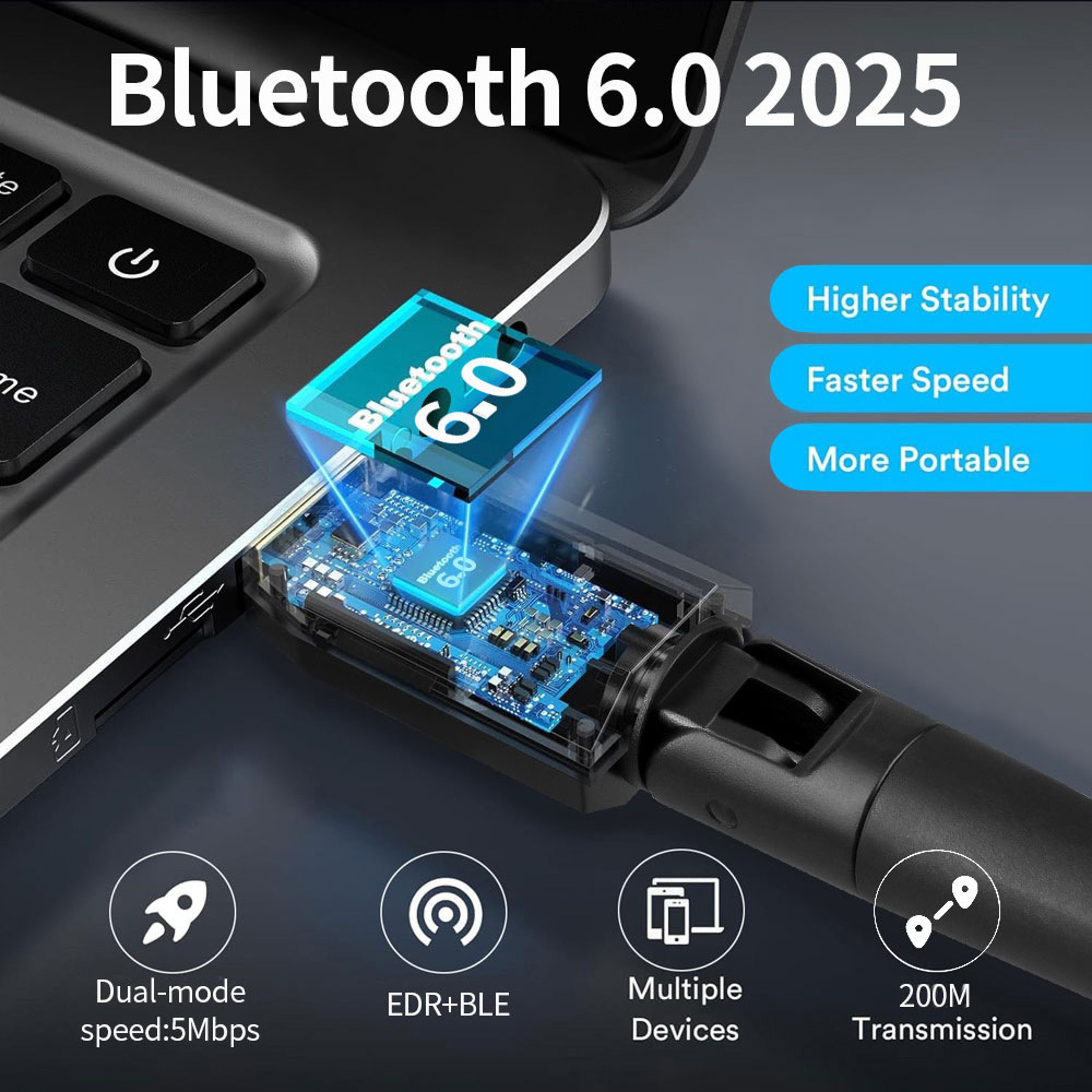 Bluetooth USB Adapter Long Range Wireless Bluetooth Dongle For PC Laptop Keyboard  Audio Devices 5