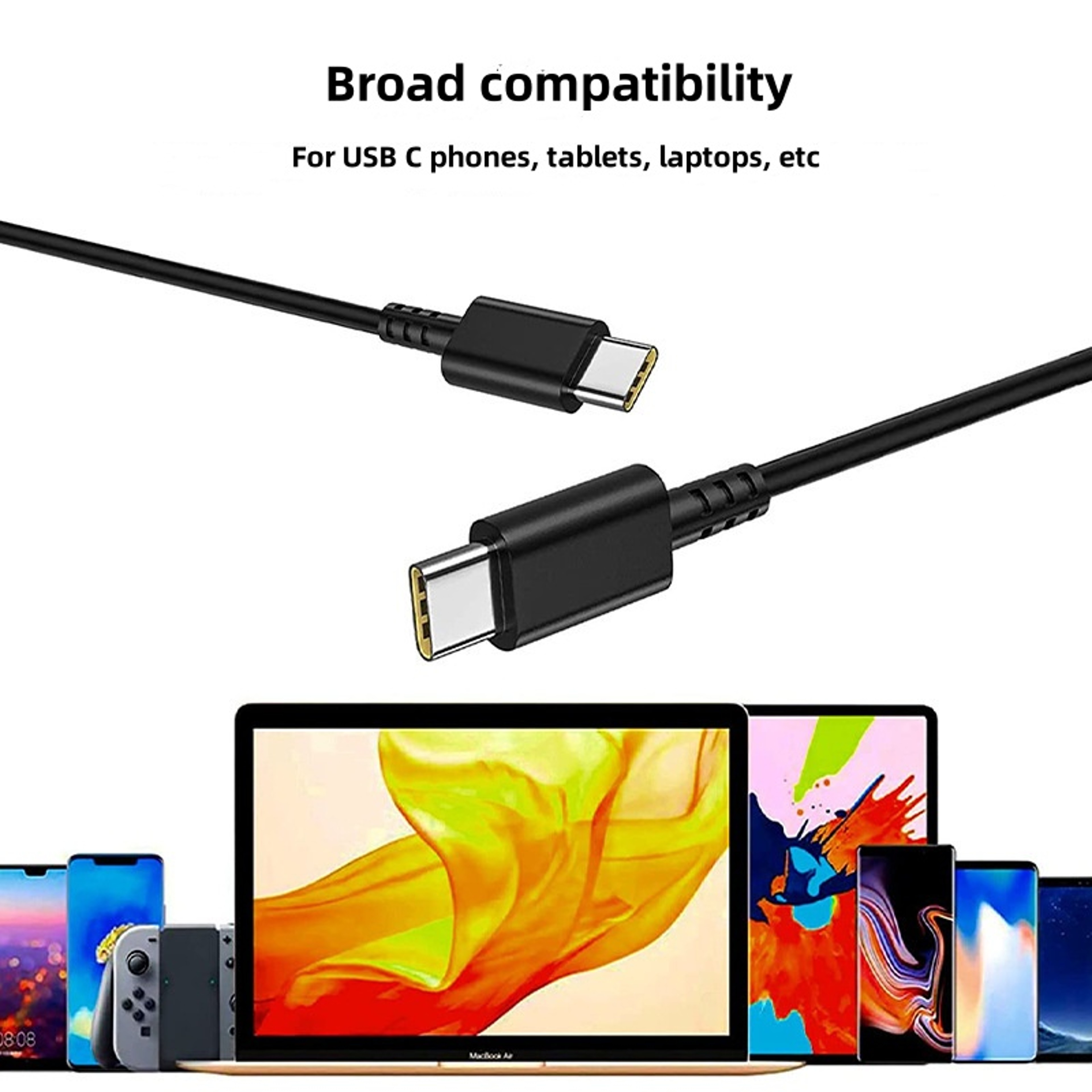 USB C Charger Fast Charging Power Adapter For ThinkPad And Yoga Laptops 2