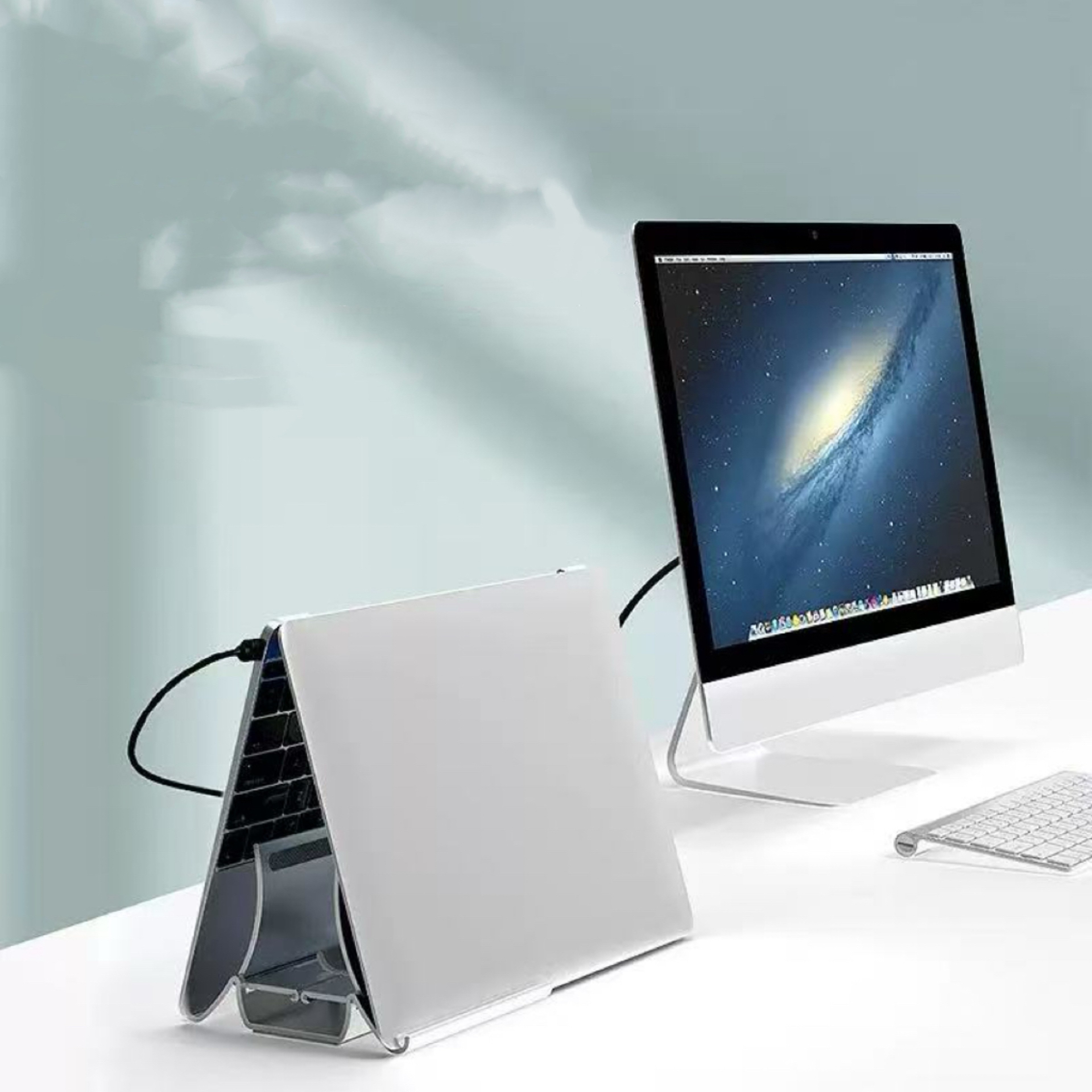 Vertical Laptop Stand With Gravity Lock Heat Dissipation Laptop Dock For Tablets And Notebooks 4