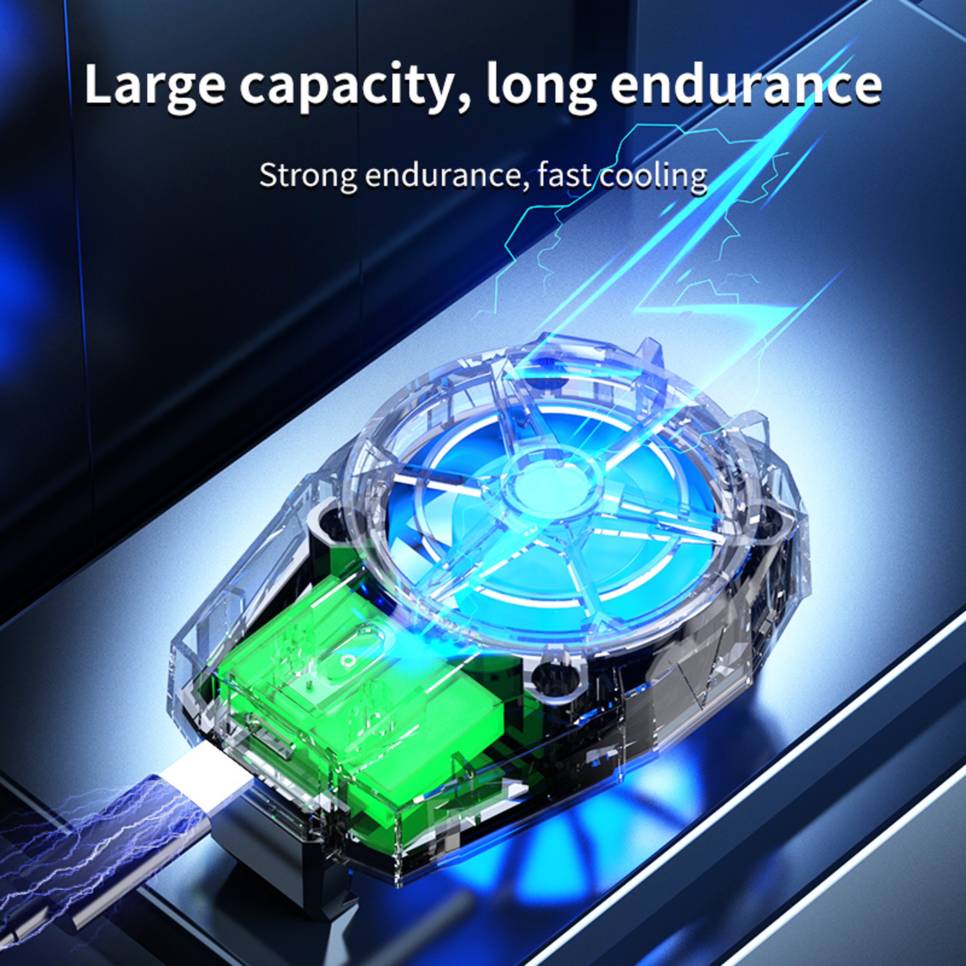 Rechargeable Phone Cooler For Gaming With 3Speed Silent Cooling Fan For IPhone  Android 5