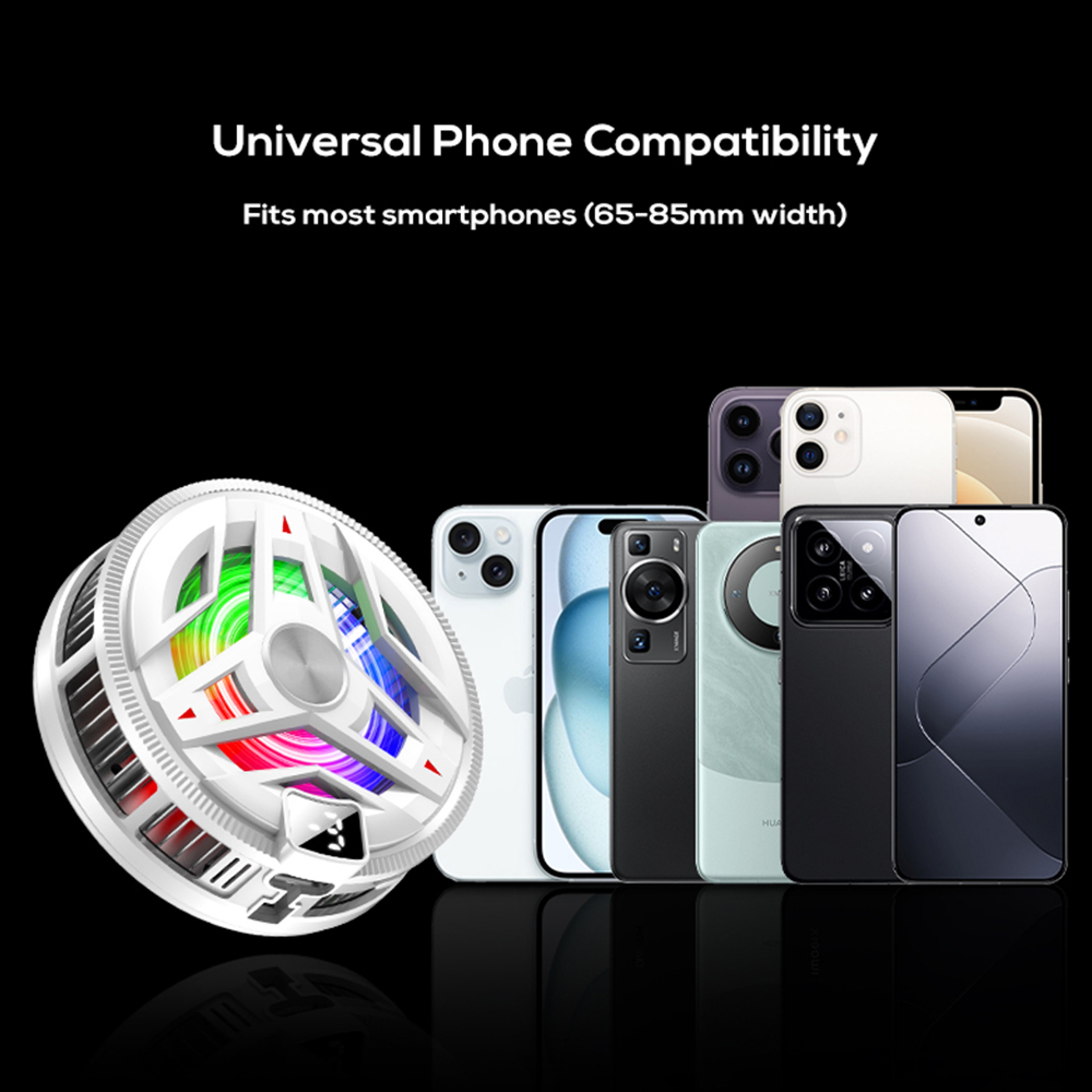 Magnetic Semiconductor Phone Cooler With RGB Lights 3 Level Cooling Fan For Gaming Smartphones 3
