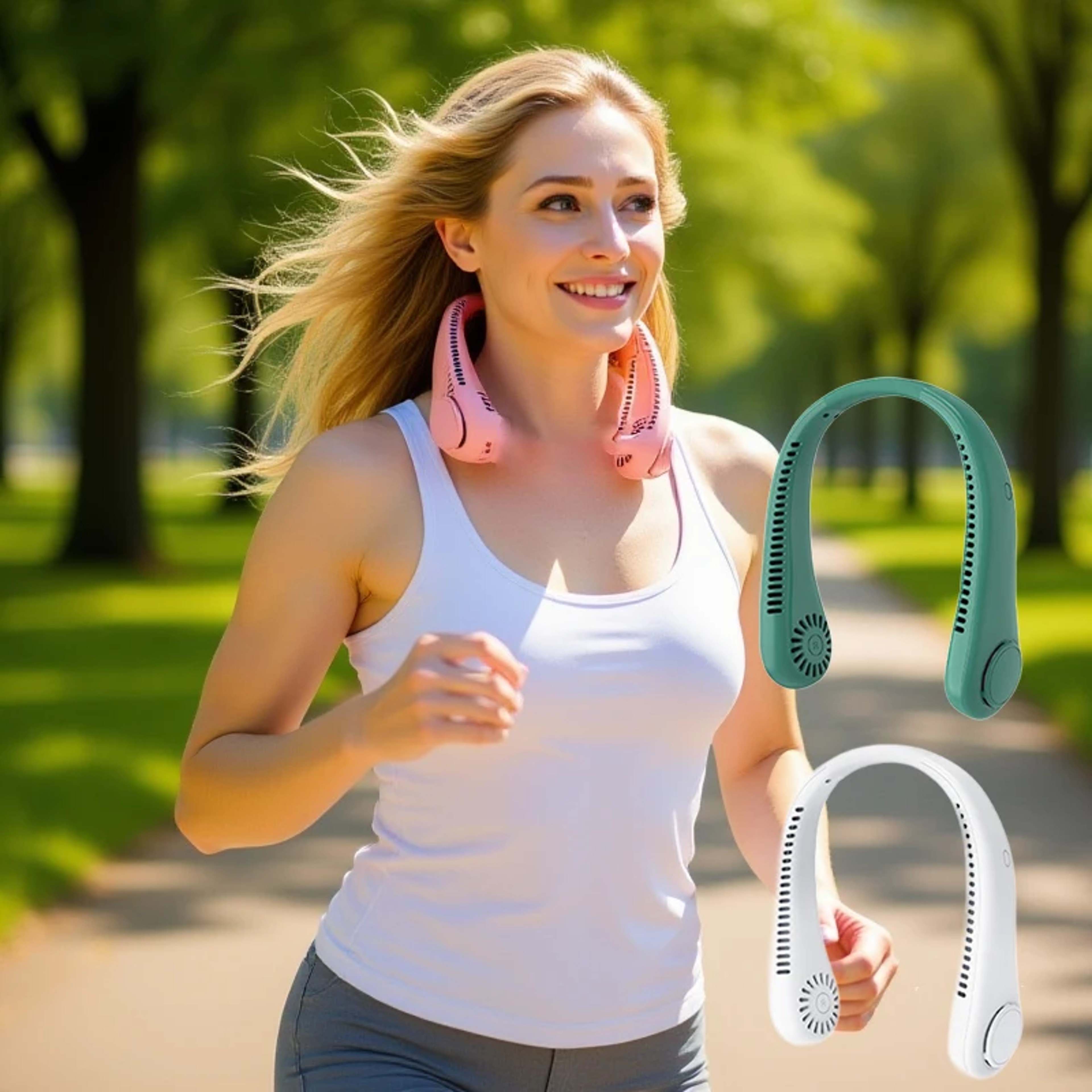 Portable Neck Fan 3 Speeds Mode Adjustable Stretchable Neck Fan Blow Air For Cooling Hand Free 4000 4