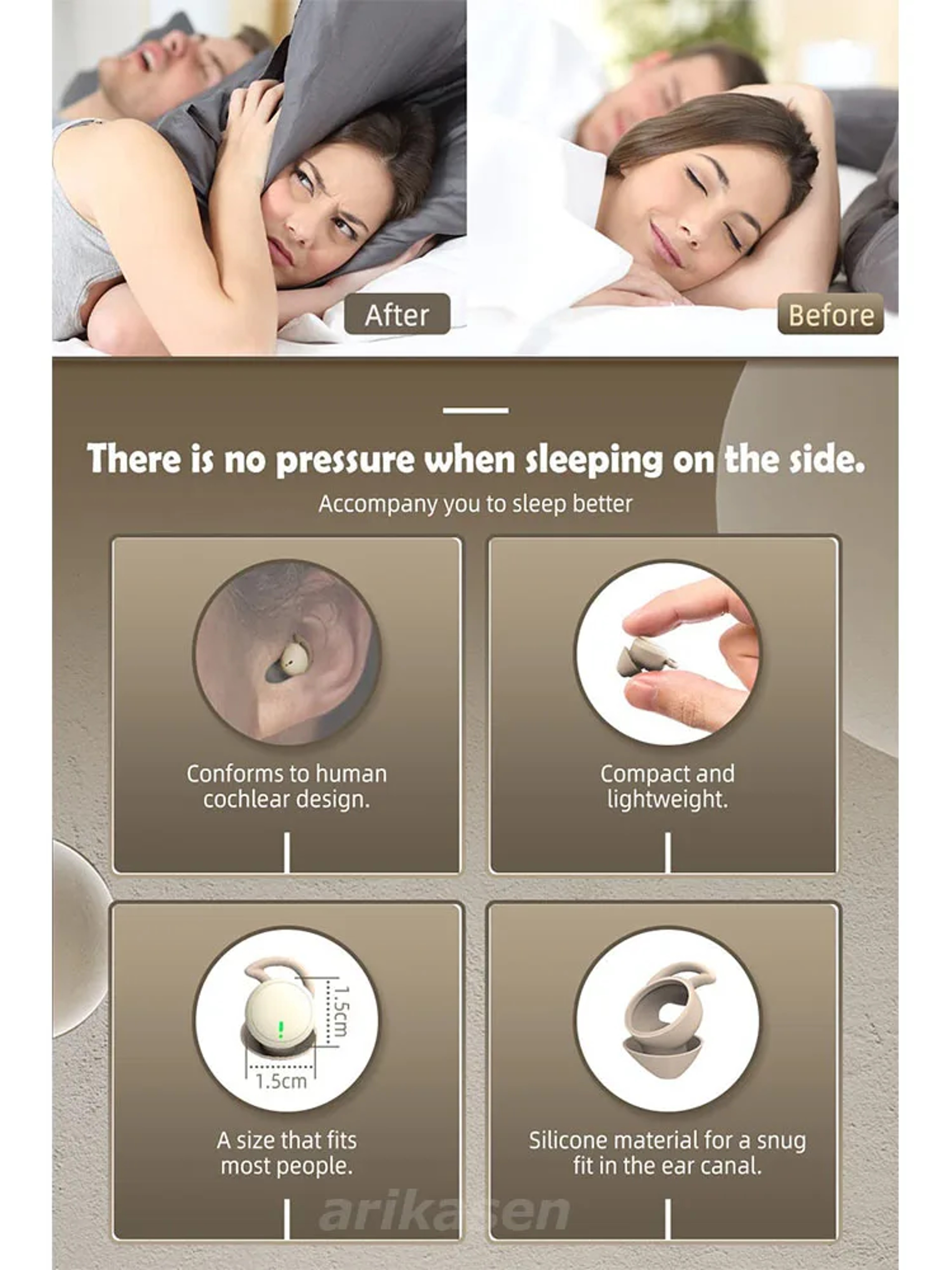 Sleep Earbuds Invisible Bluetooth Headphones For Small Ears 3