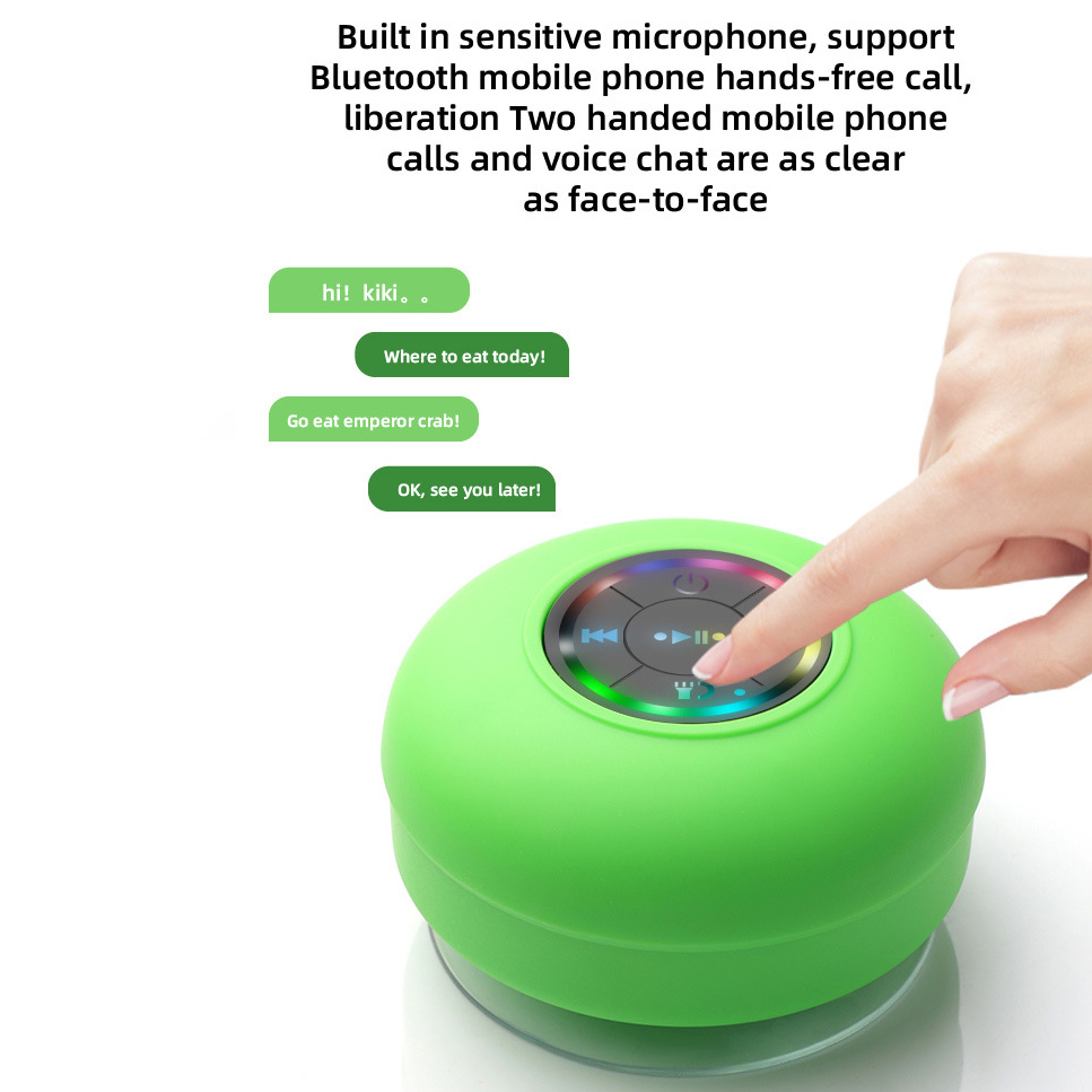 Waterproof Bluetooth Speaker With RGB Lights And Hands Free Calling 4