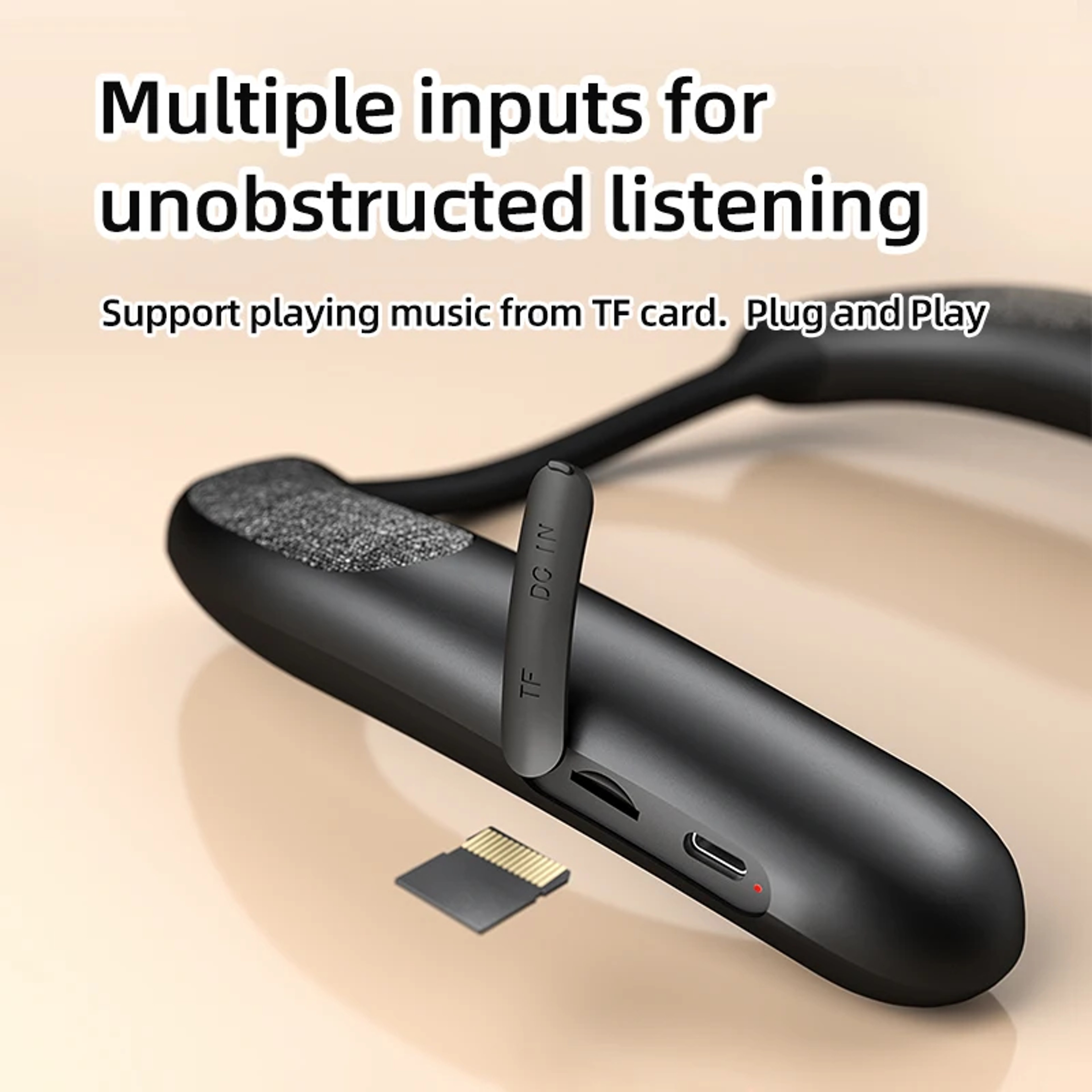 Wearable Bluetooth Neckband Speaker With Bluetooth TF Card  Stereo Sound 1