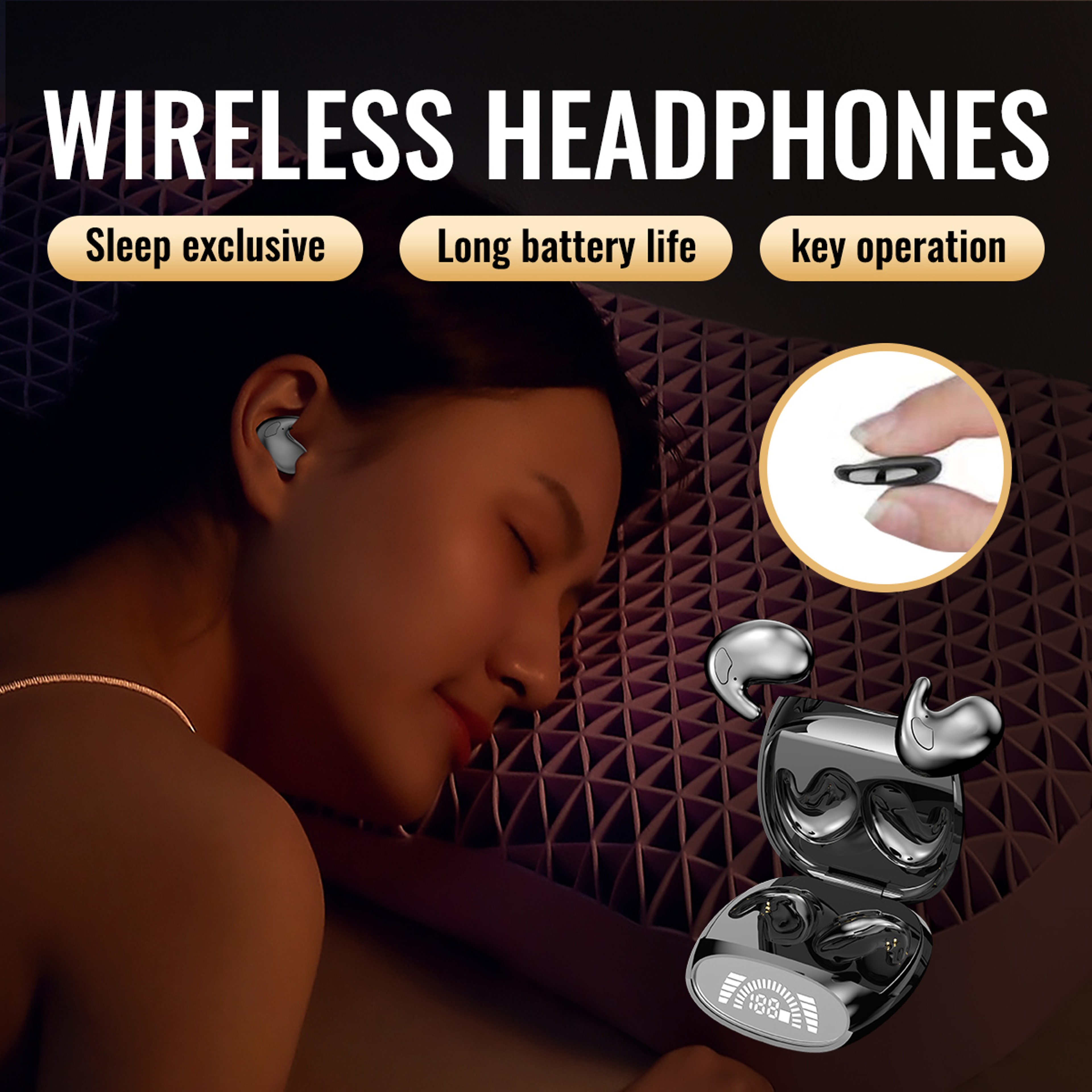 SleepSync Sleep Earbuds Invisible Bluetooth Wireless Headphones For Side Sleepers 2
