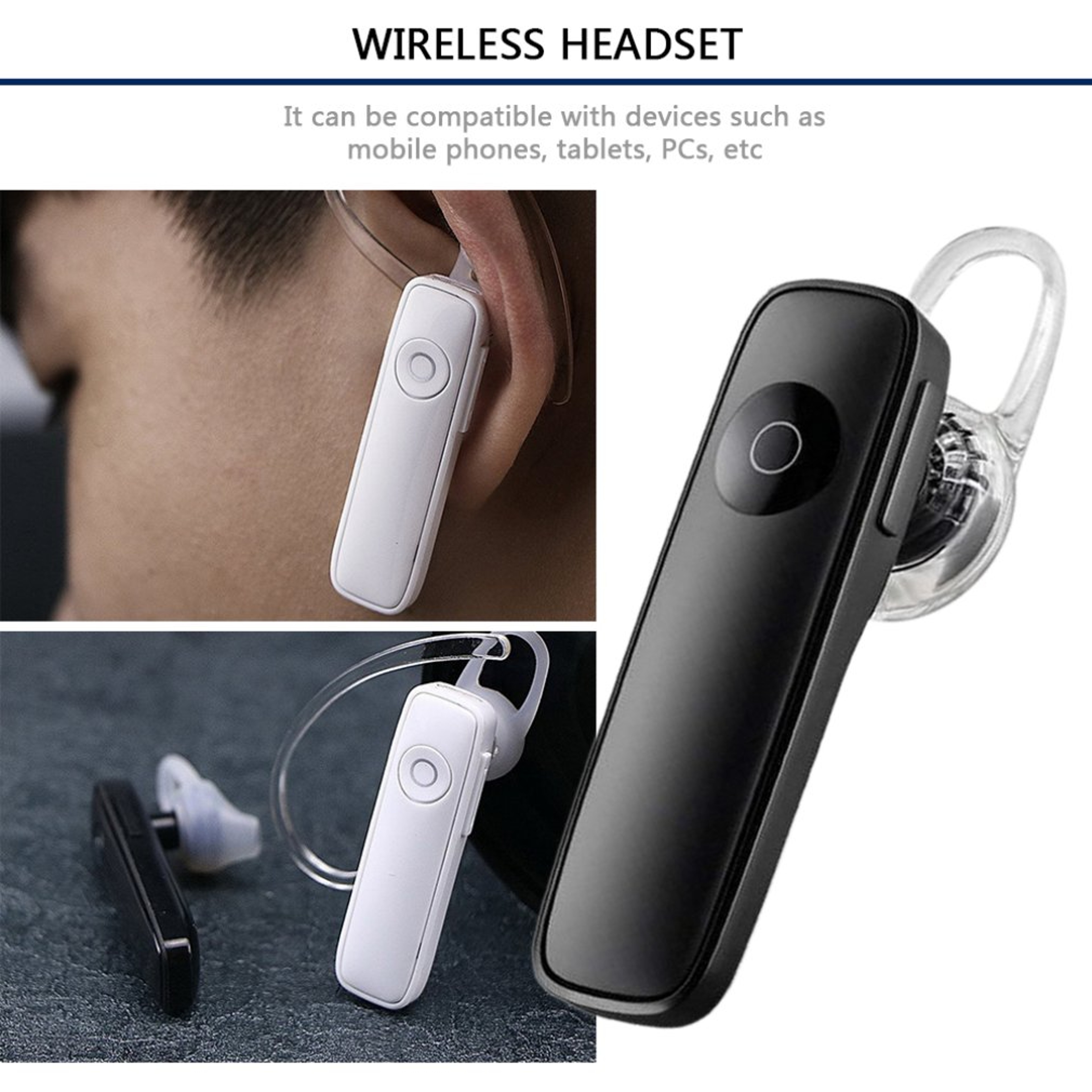 Bluetooth Earphone Wireless Headset With Mic For Handsfree Calls And Music 1