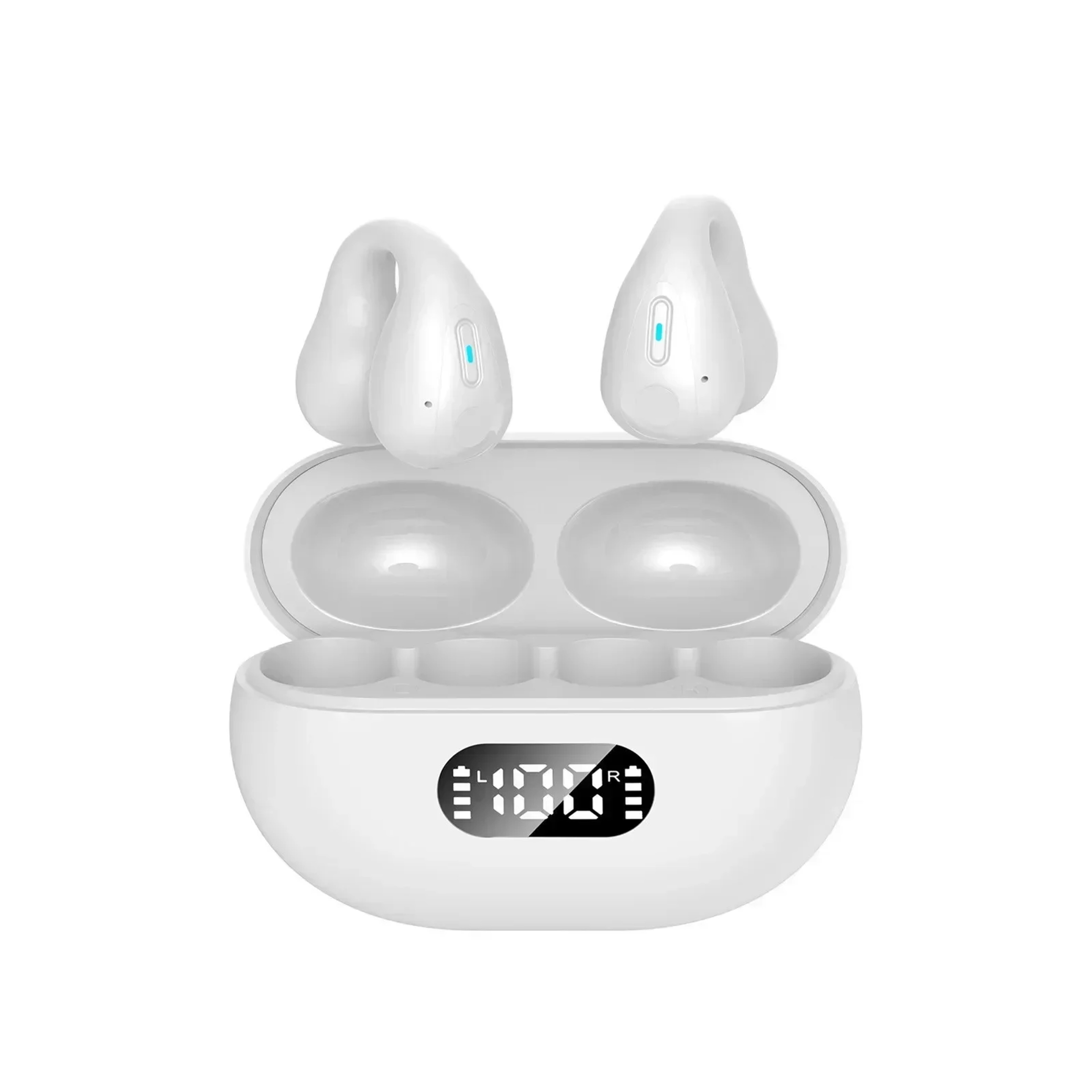 Open Ear Bluetooth Earbuds Bone Conduction Ear Clip Headphones With LED Display  Touch Control 8