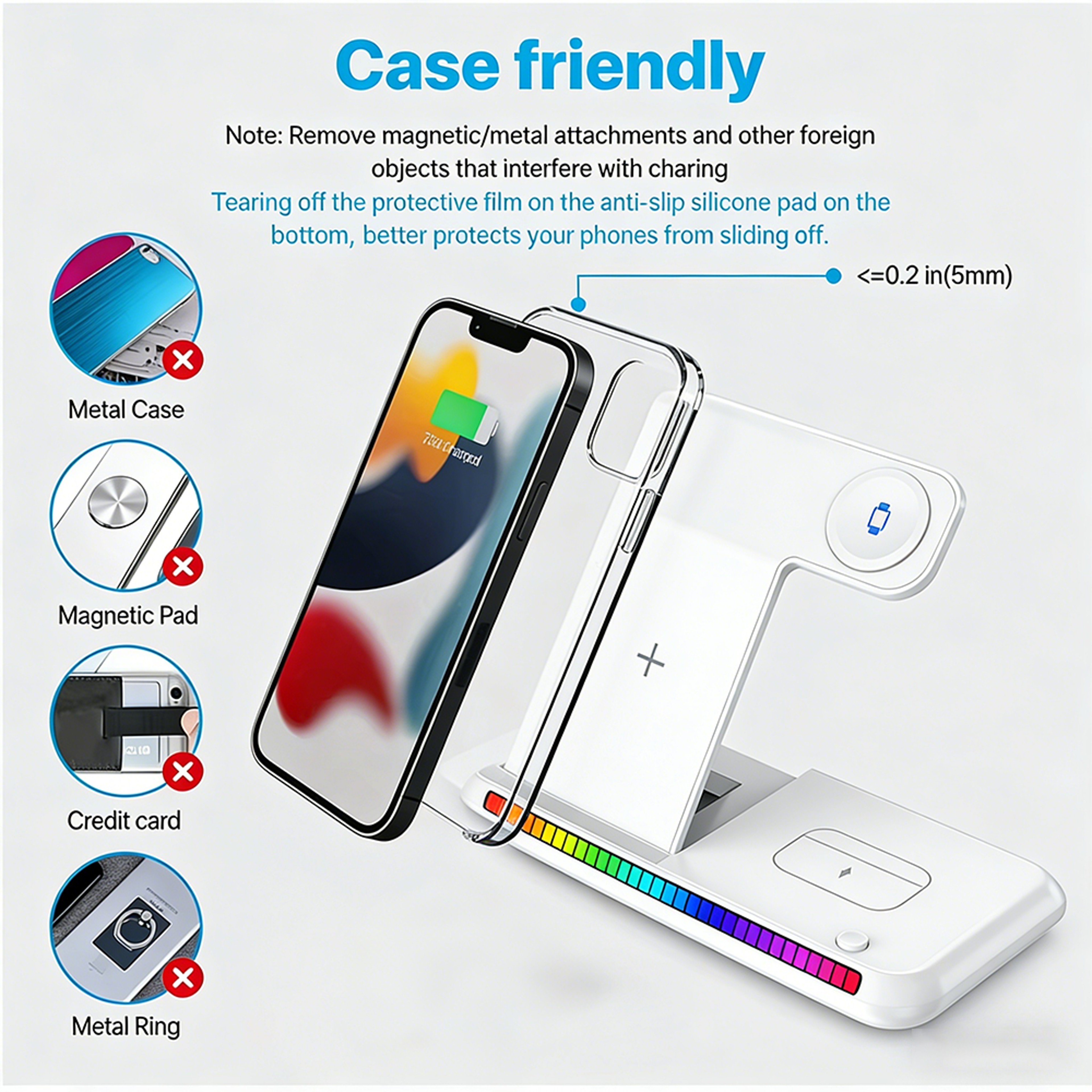 Foldable Wireless Charging Station 30W Fast Charger Stand for iPhone, Apple Watch & AirPods – view 5