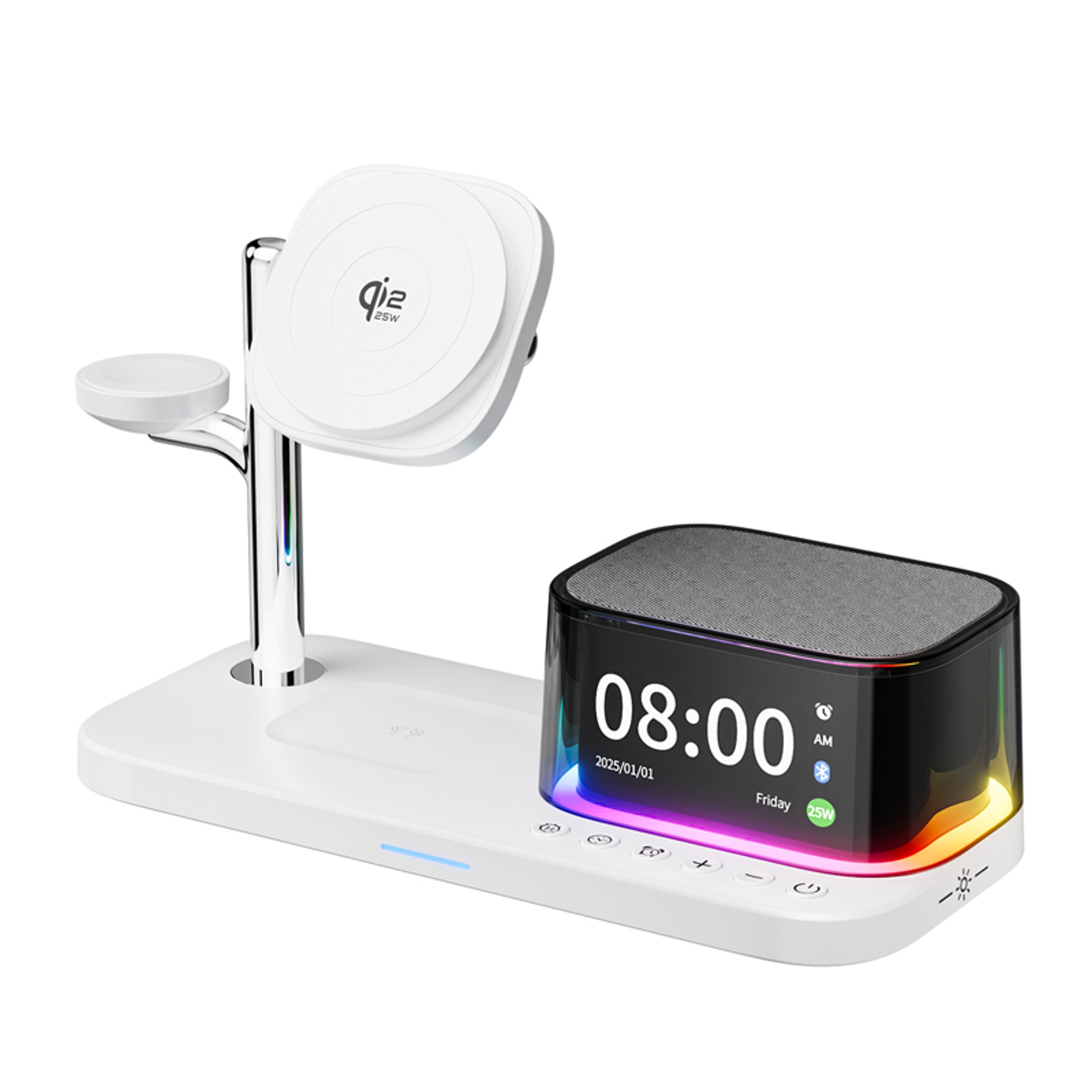 Magnetic Wireless Charger Charging Station With Bluetooth Speaker And Fast Charging Stand 2