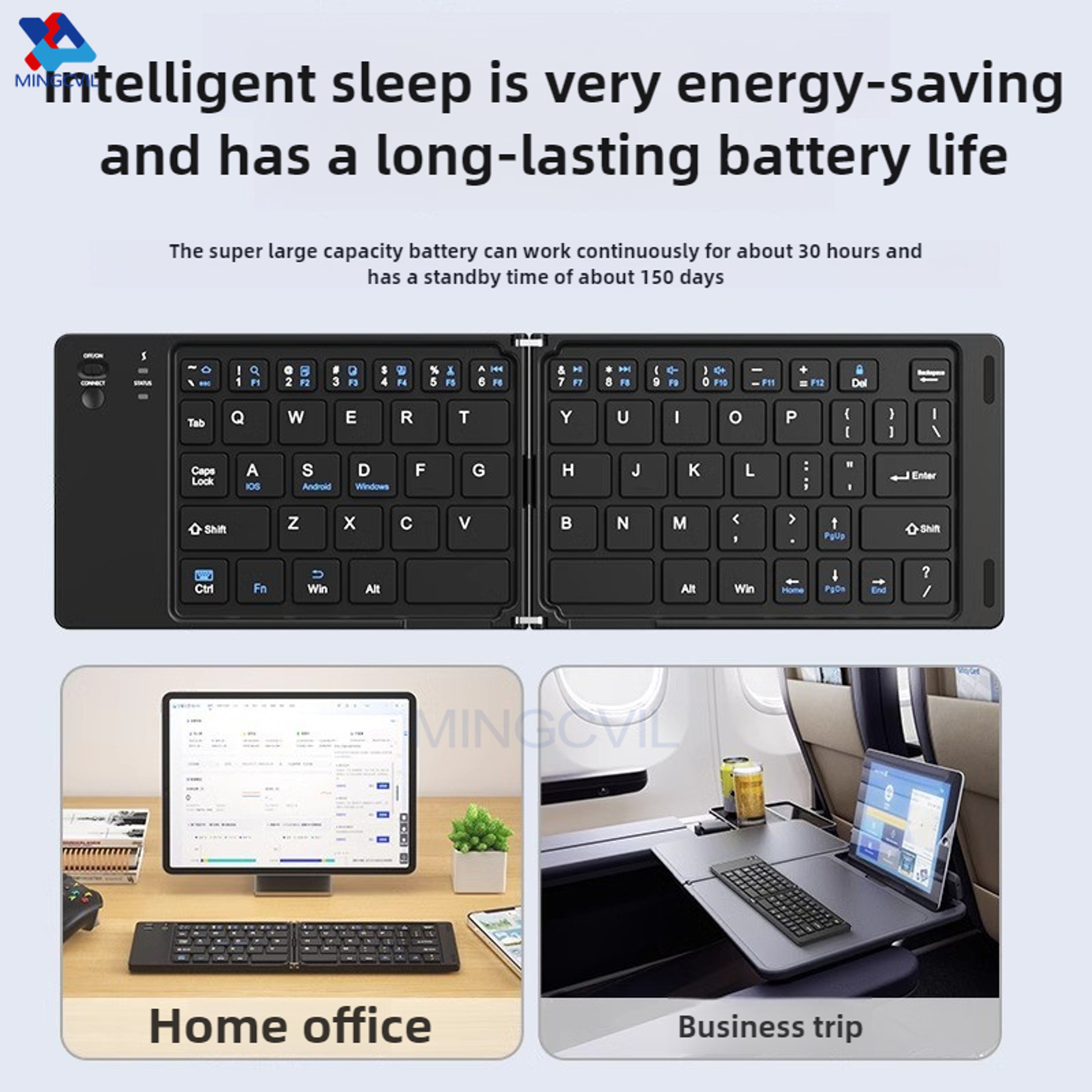 Foldable Wireless Keyboard Portable Bluetooth Keyboard For IOS Android Windows 4