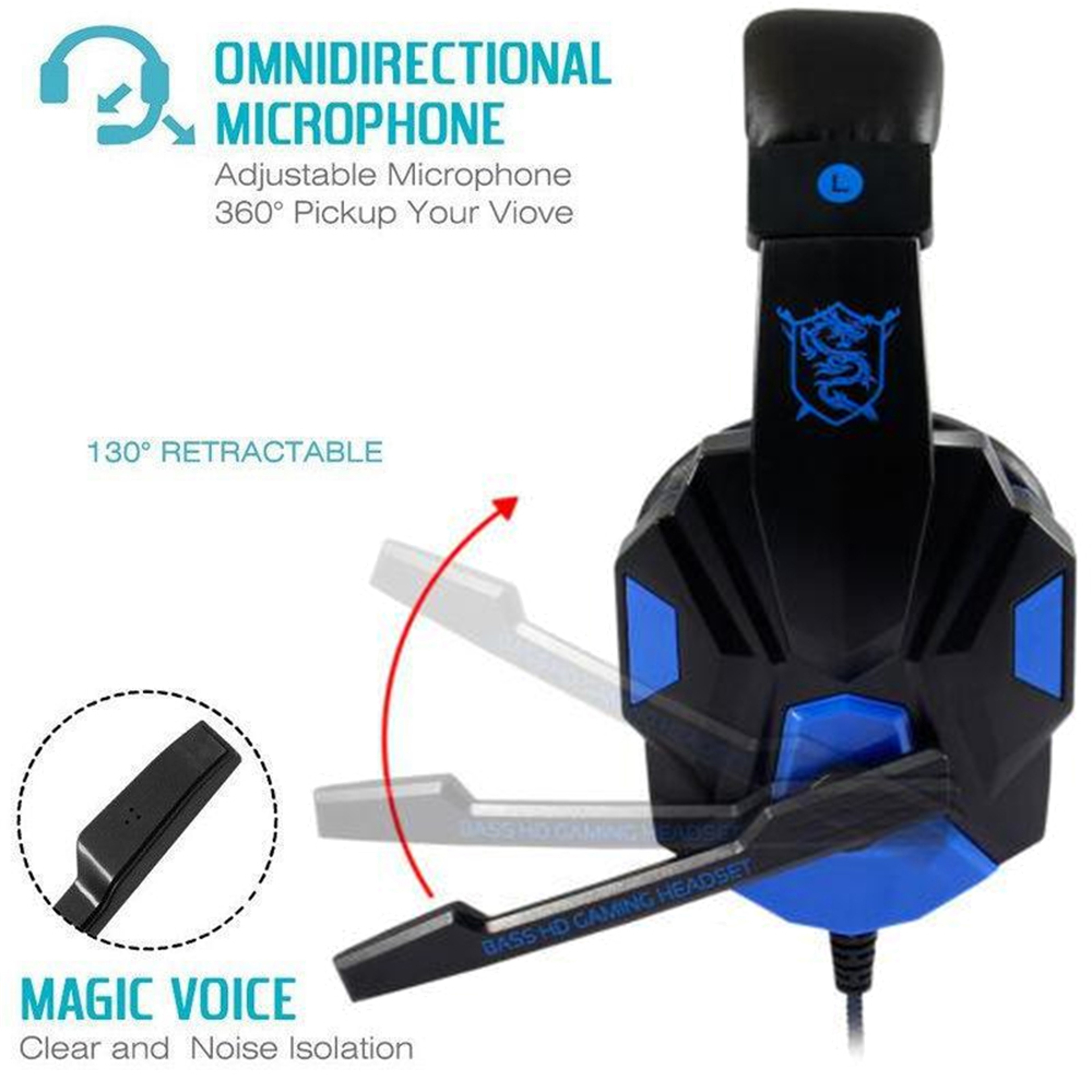 Pro Stereo Wired Gaming Headset With NoiseReducing Mic For Xbox PC  Mobile 5