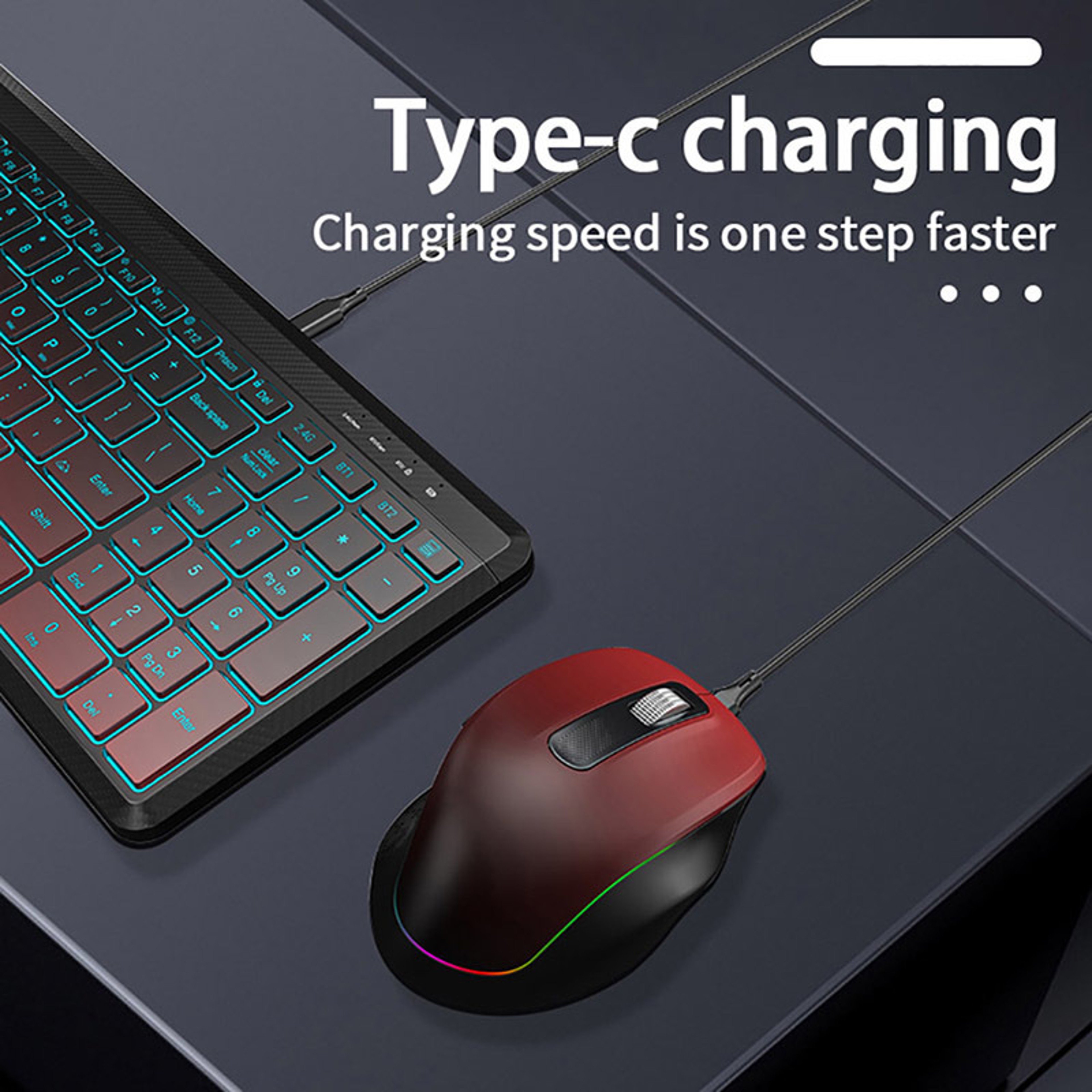 Rechargeable Wireless Keyboard And Mouse Combo With Backlit Keys And Silent Clicks For PC  Laptop 3