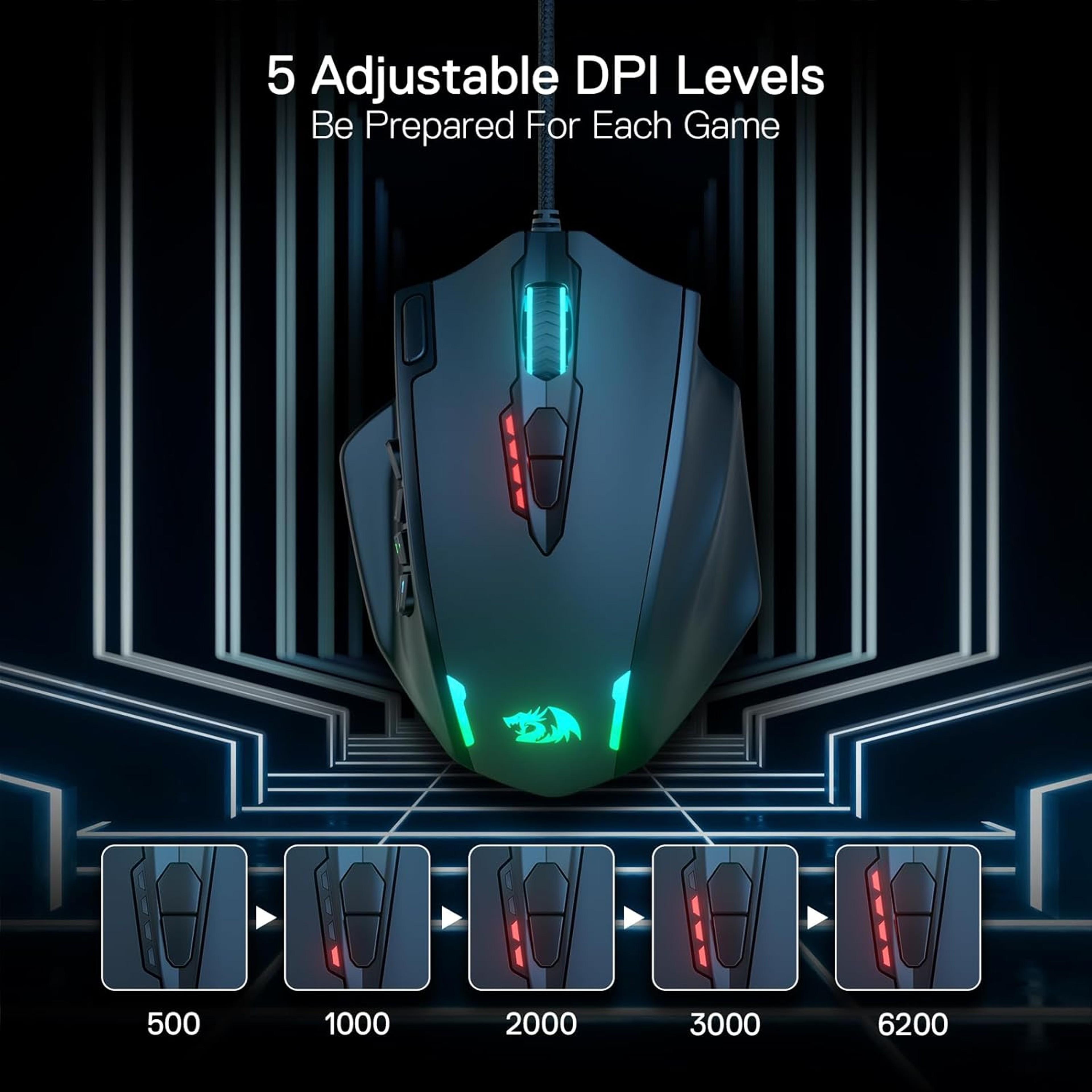 RGB Wired Gaming Mouse With Programmable Buttons And DPI 4