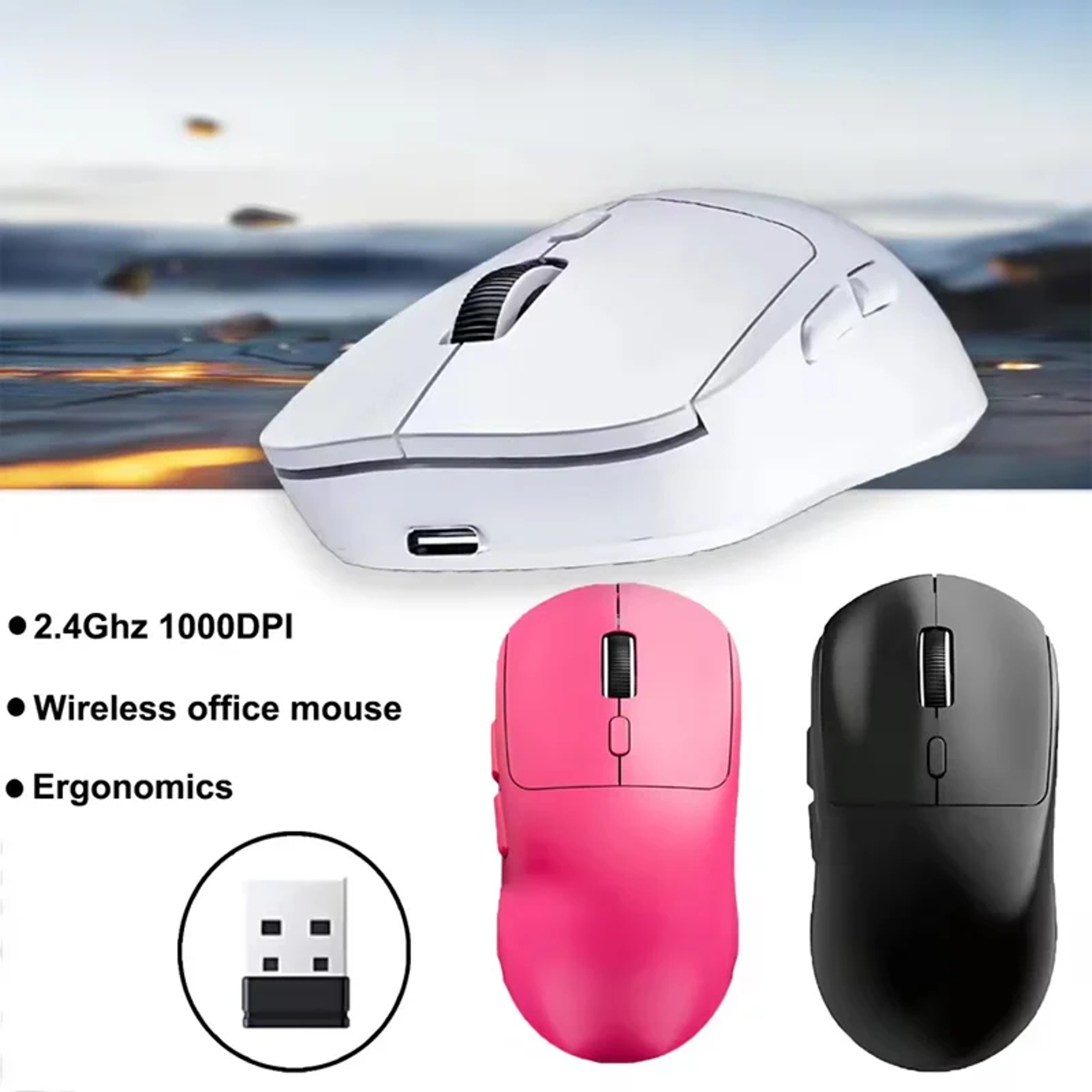 Rechargeable Wireless Gaming Mouse with Adjustable DPI Ergonomic Mouse for PC & Laptop – view 3