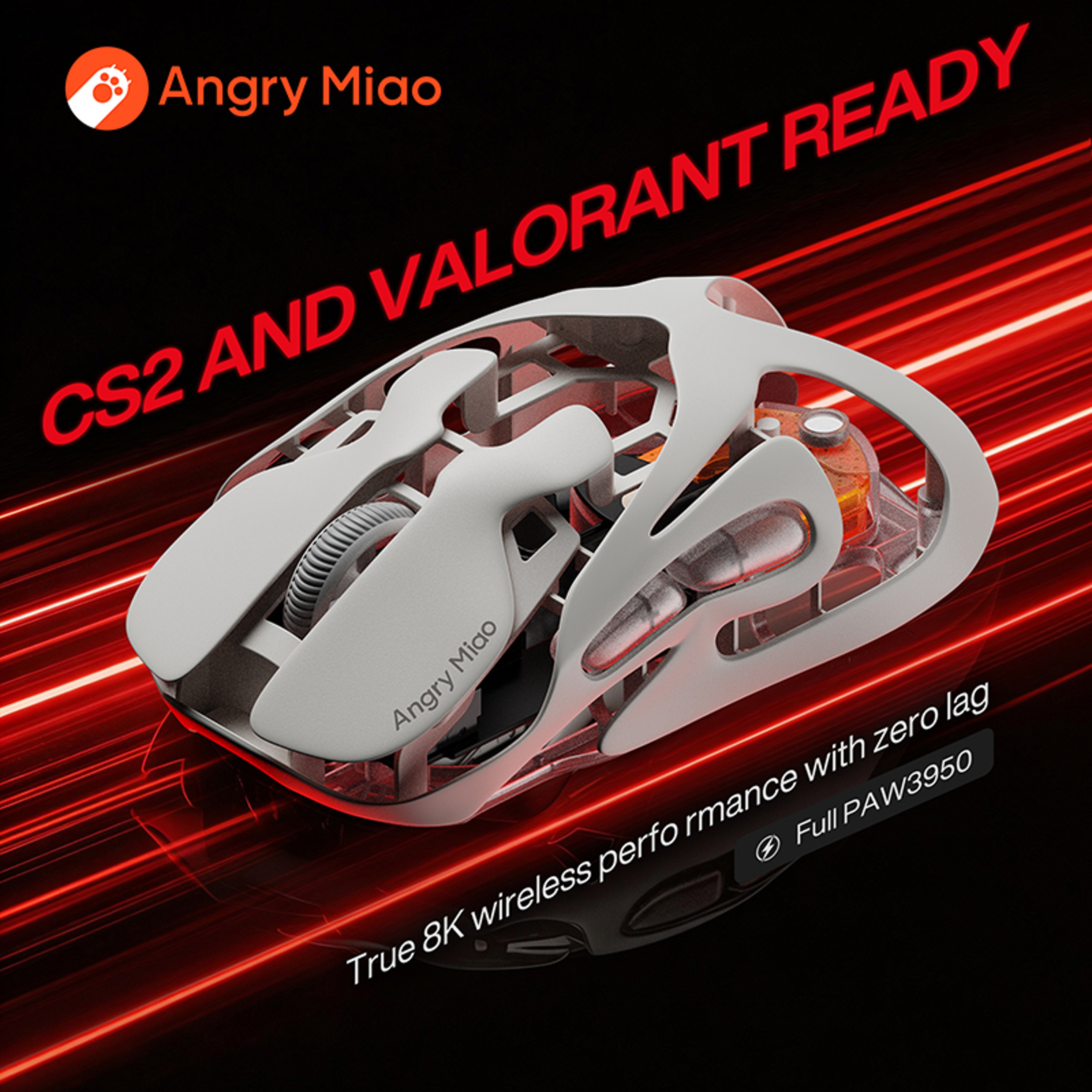 Angry Miao Infinity Wireless Gaming Mouse With Sensor And Tri Mode 8K Performance 3