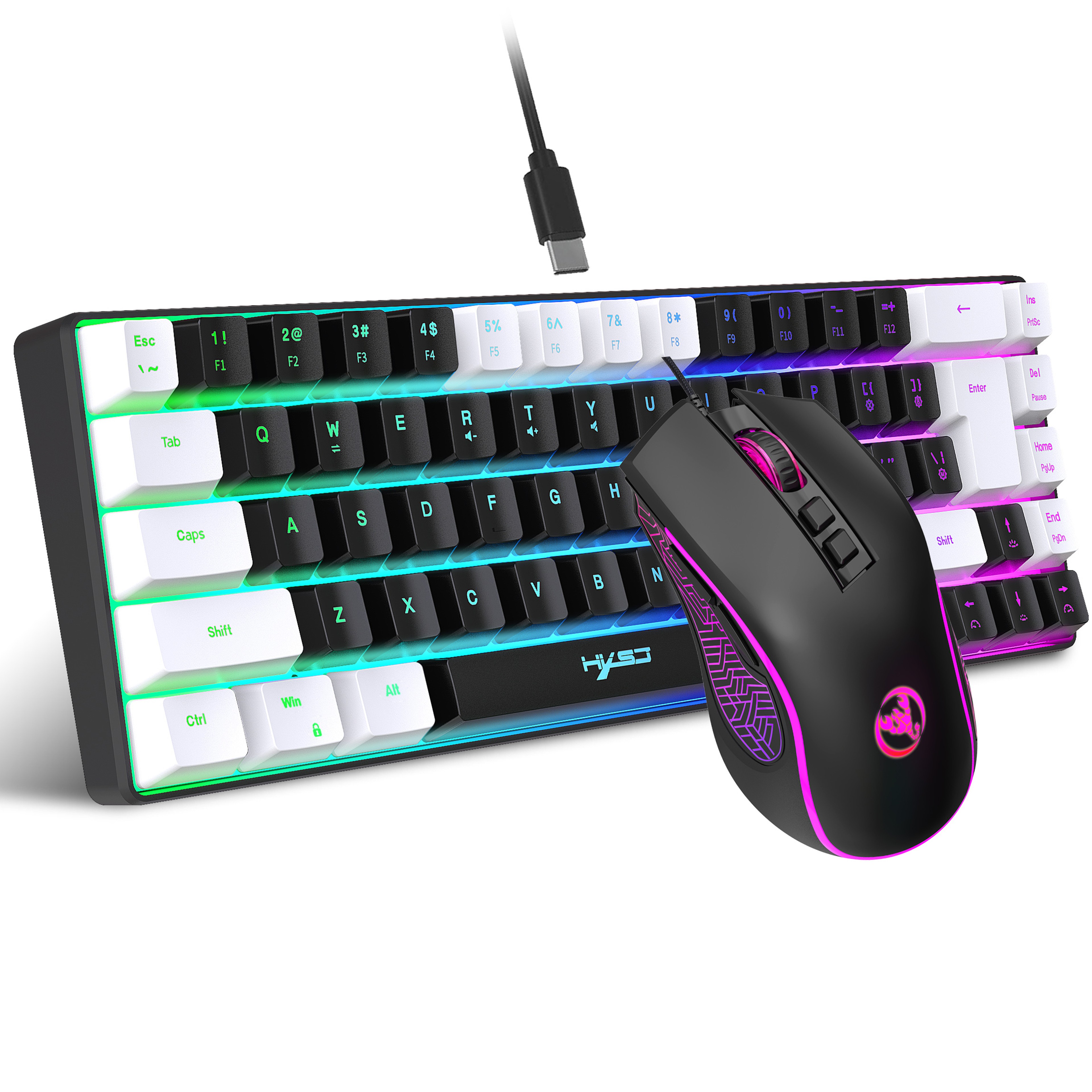 Key RGB Gaming Keyboard And Mouse Combo With Mechanical Feel Keys 2