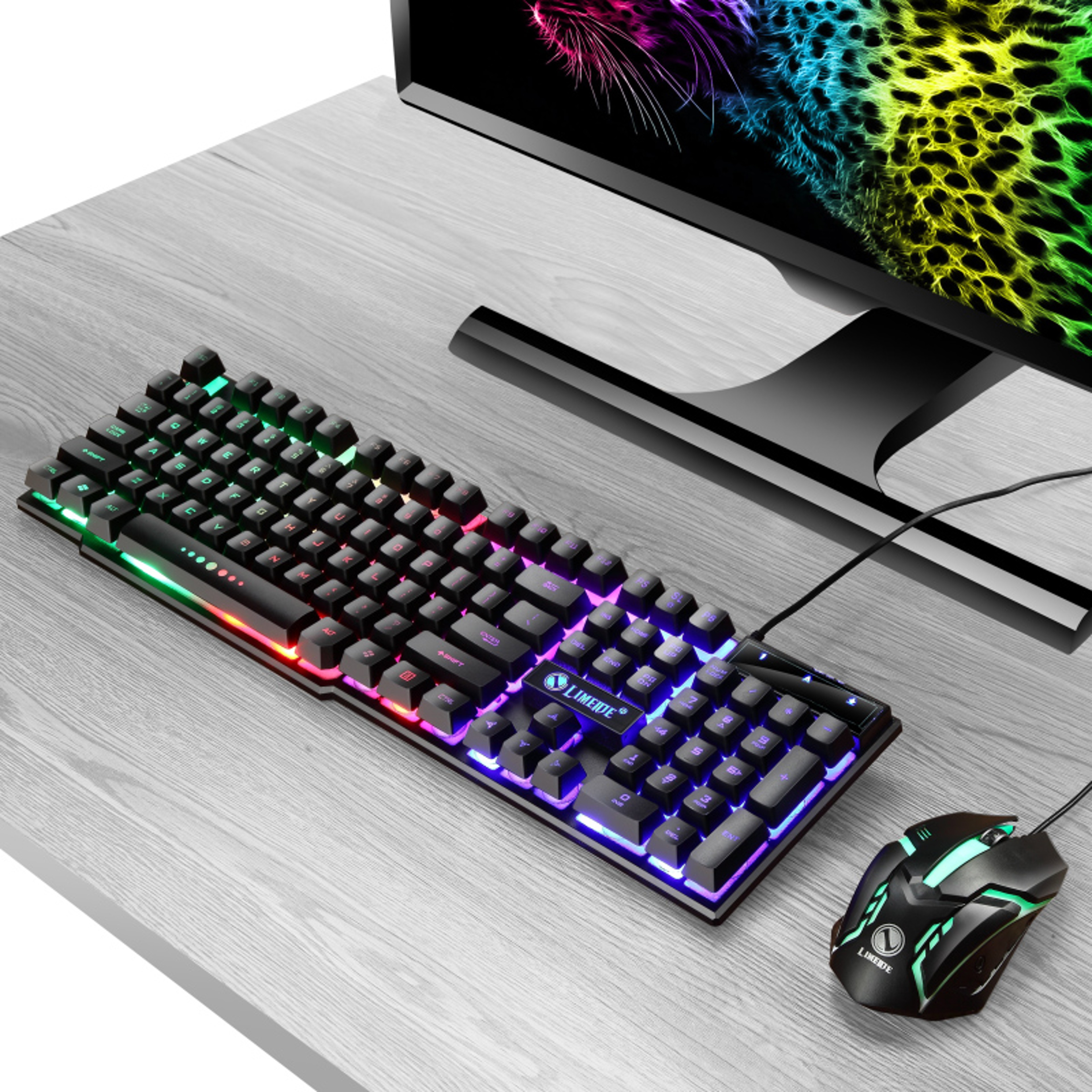 LED Gaming Keyboard And Mouse Combo Wired RGB Backlit PC Gaming Set 4