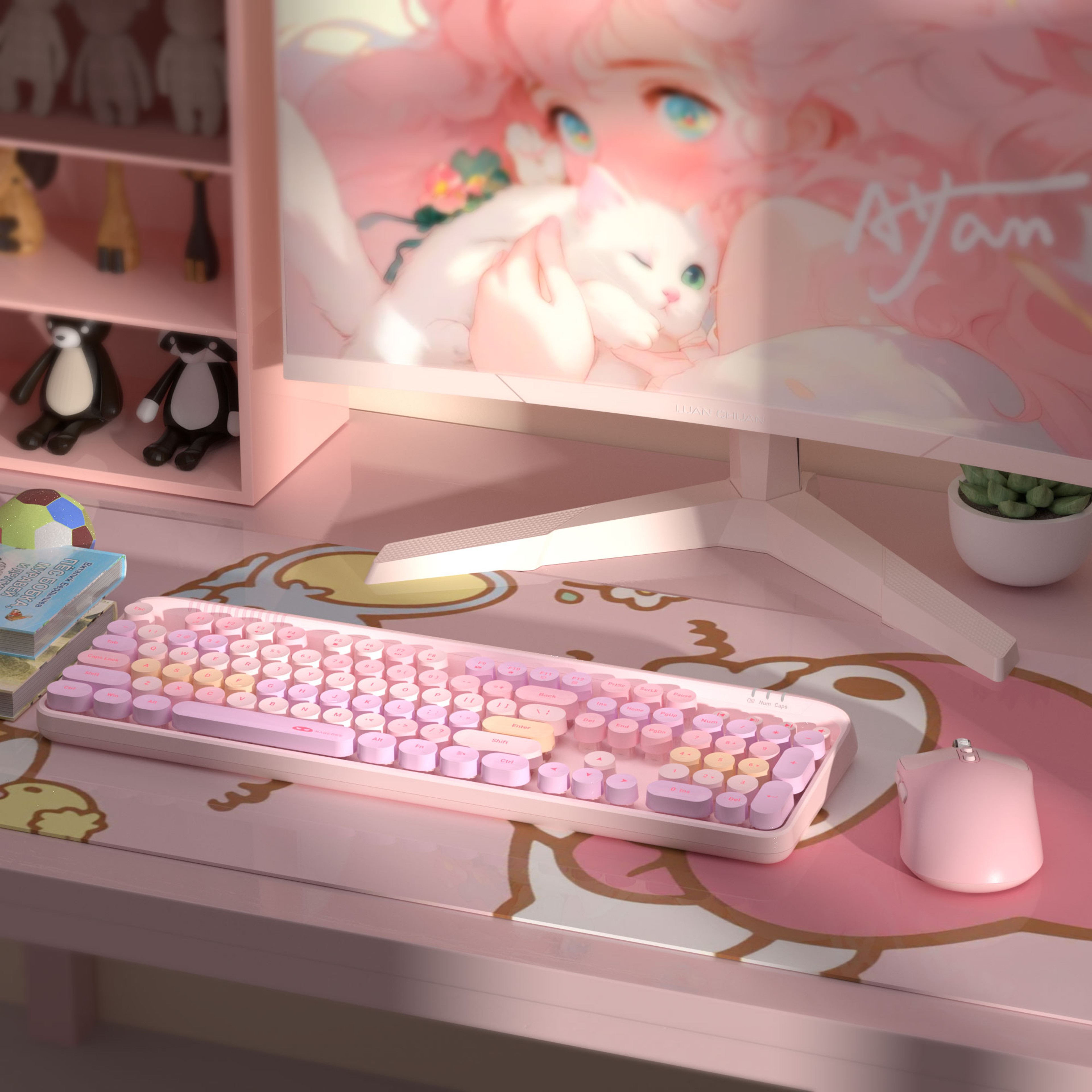 Gaming Keyboard And Mouse Combo With Wireless DPI Adjustable Mouse 4