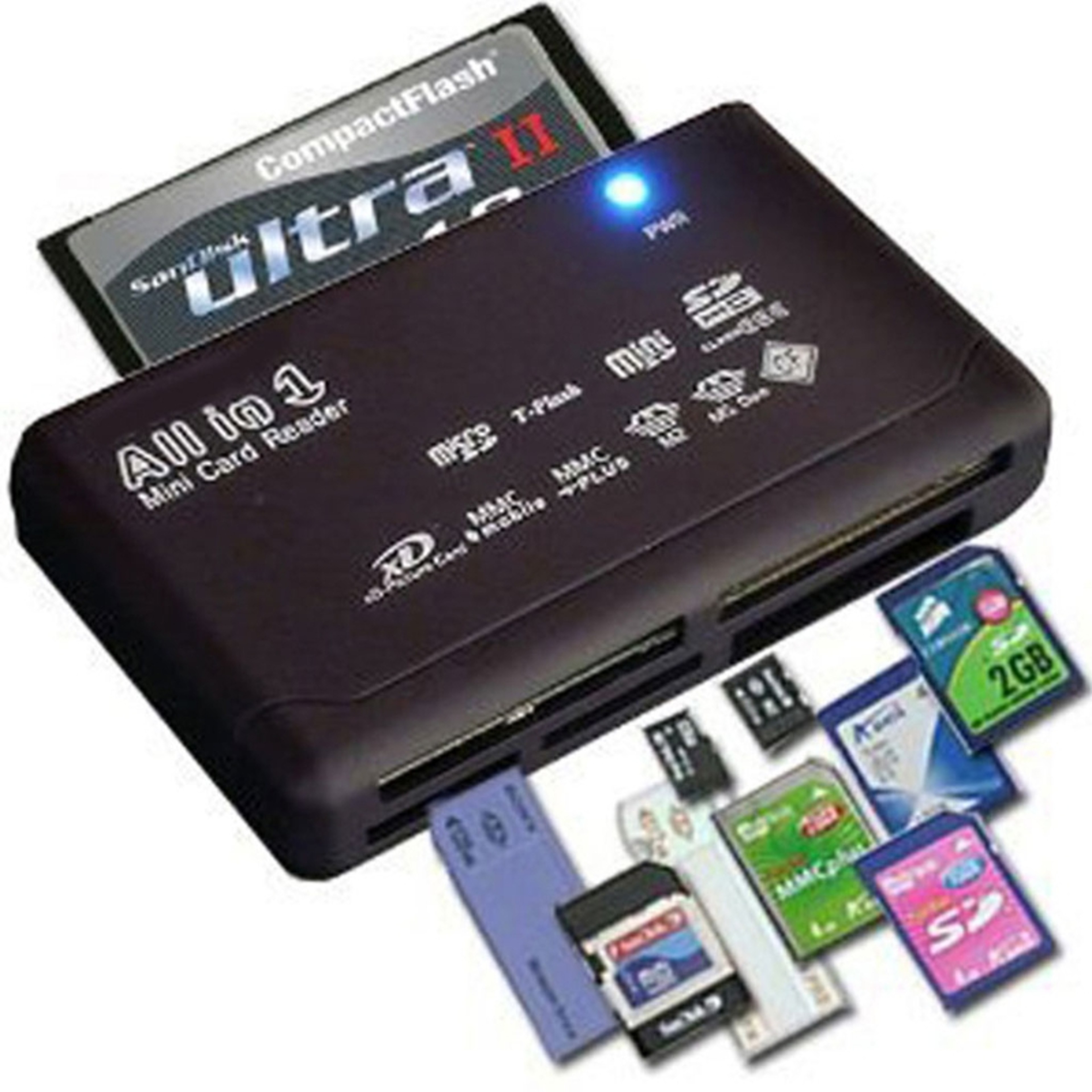 USB Memory Card Reader Multi Card Reader for SD TF CF MS XD MMC – view 1