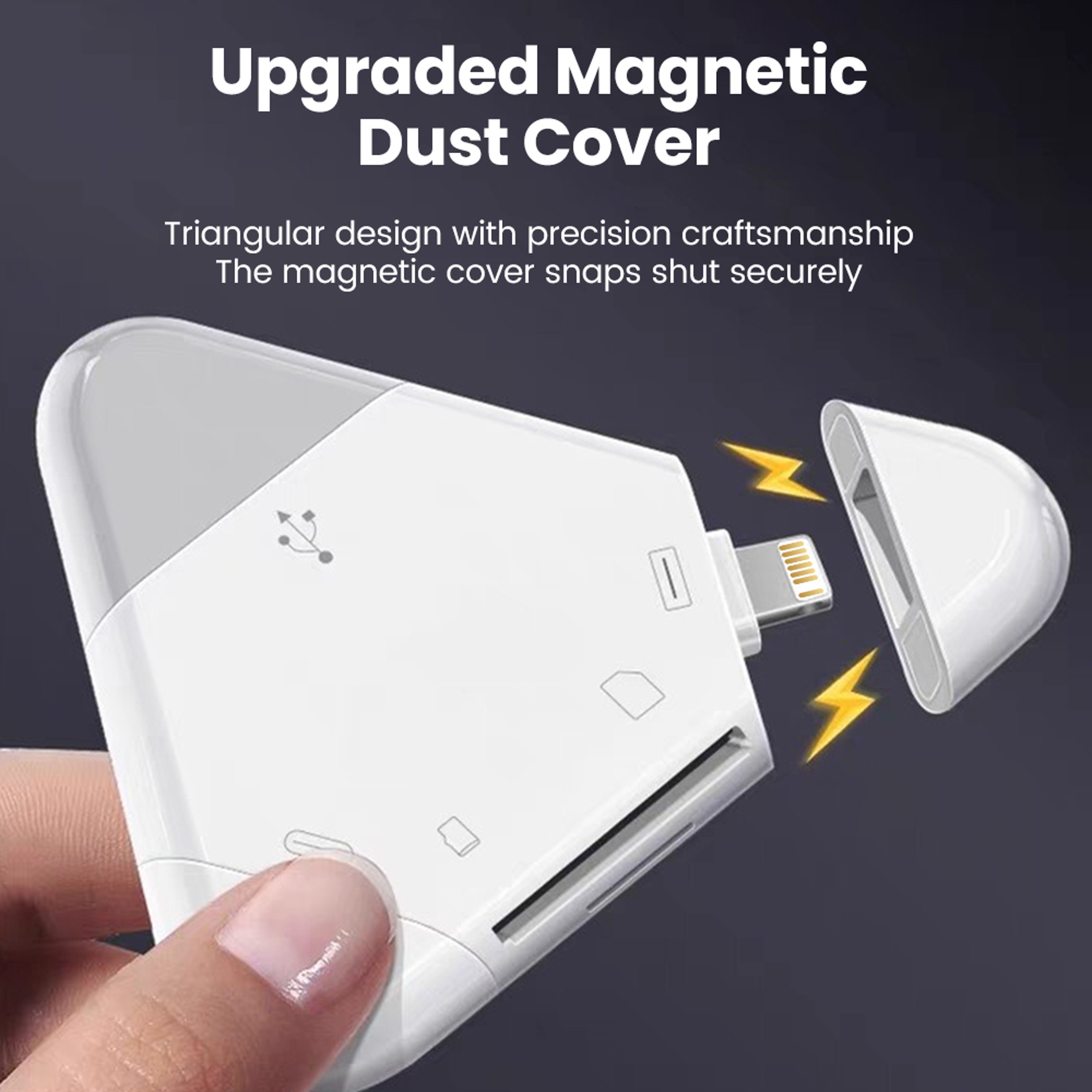 USB C SD Card Reader With Lightning And USB A Memory Card Adapter 6
