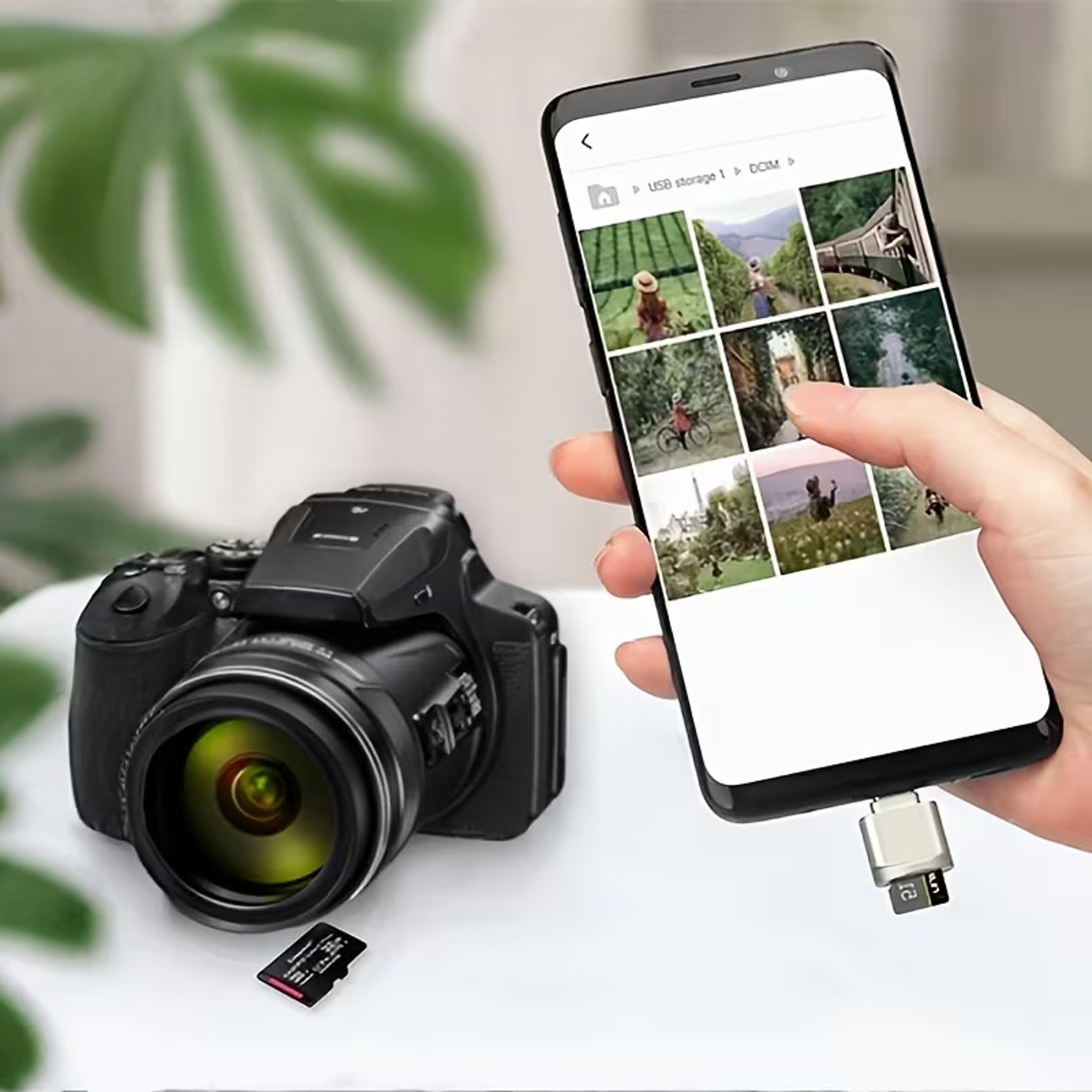 USB C SD Card Reader With USB Adapter For Micro SD Memory Cards 4
