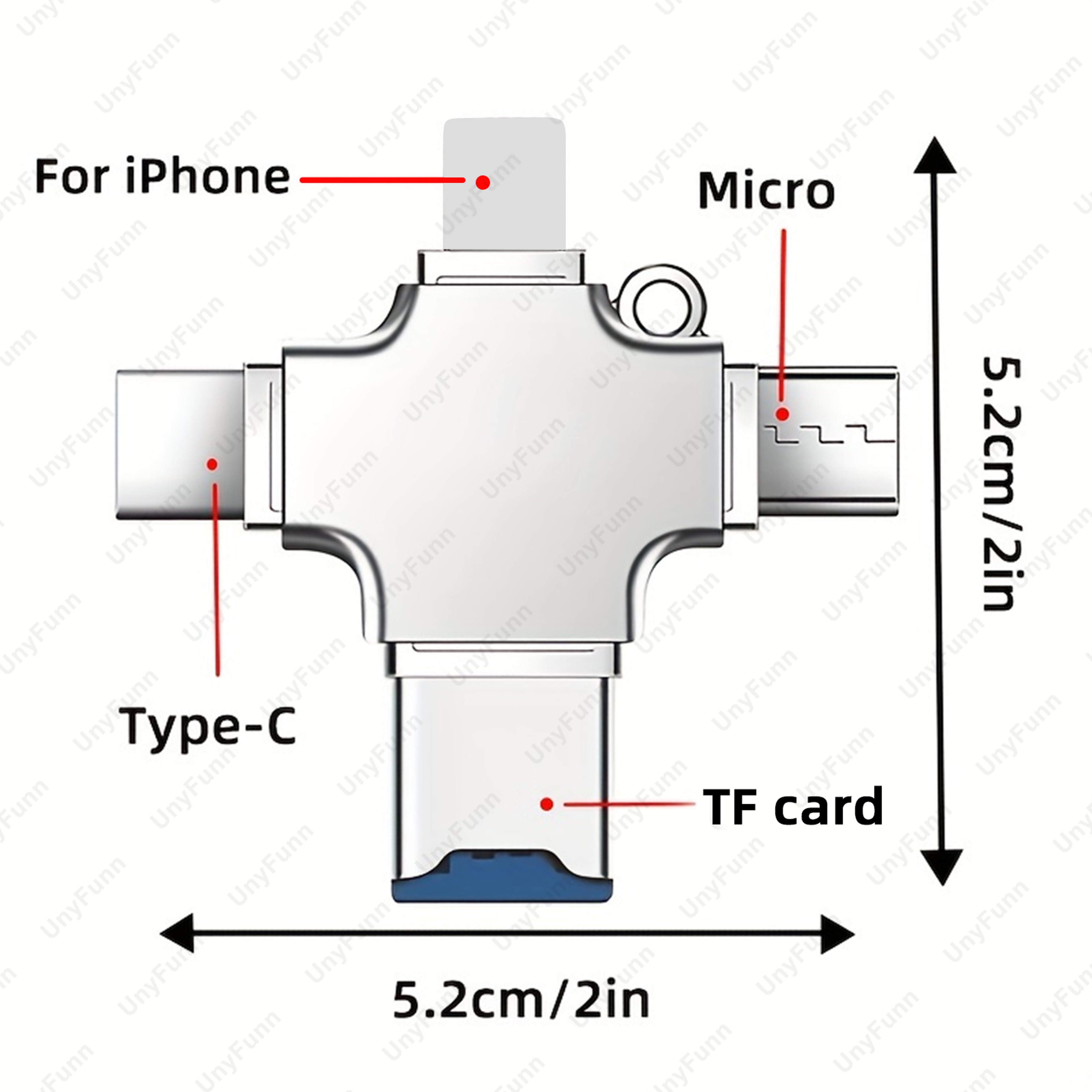 USB C Card Reader For Micro SD TF Cards Compatible With IPhone Android And Windows 6