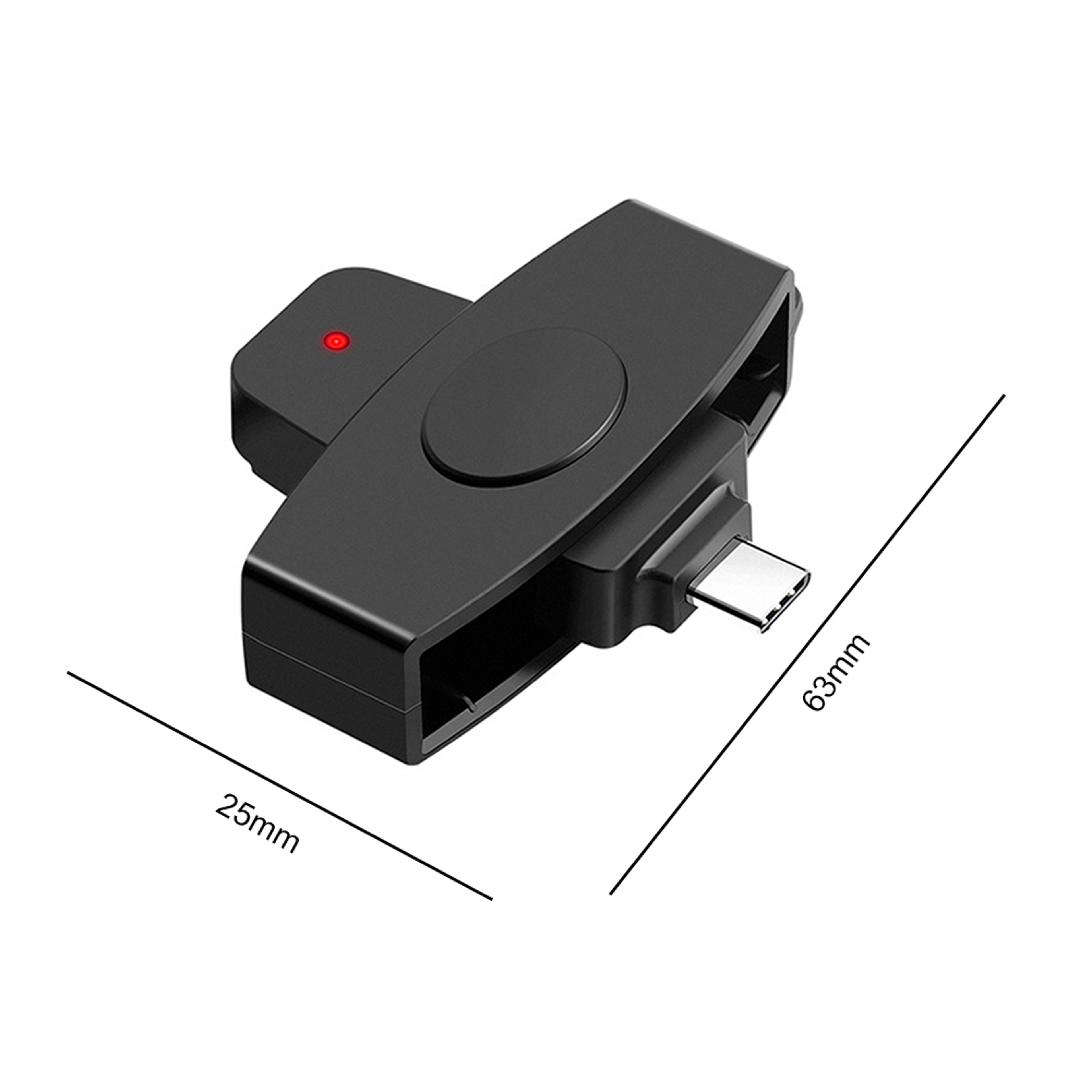 USB C Smart Card Reader For CAC ID SIM And IC Cards Multi System Compatible 3