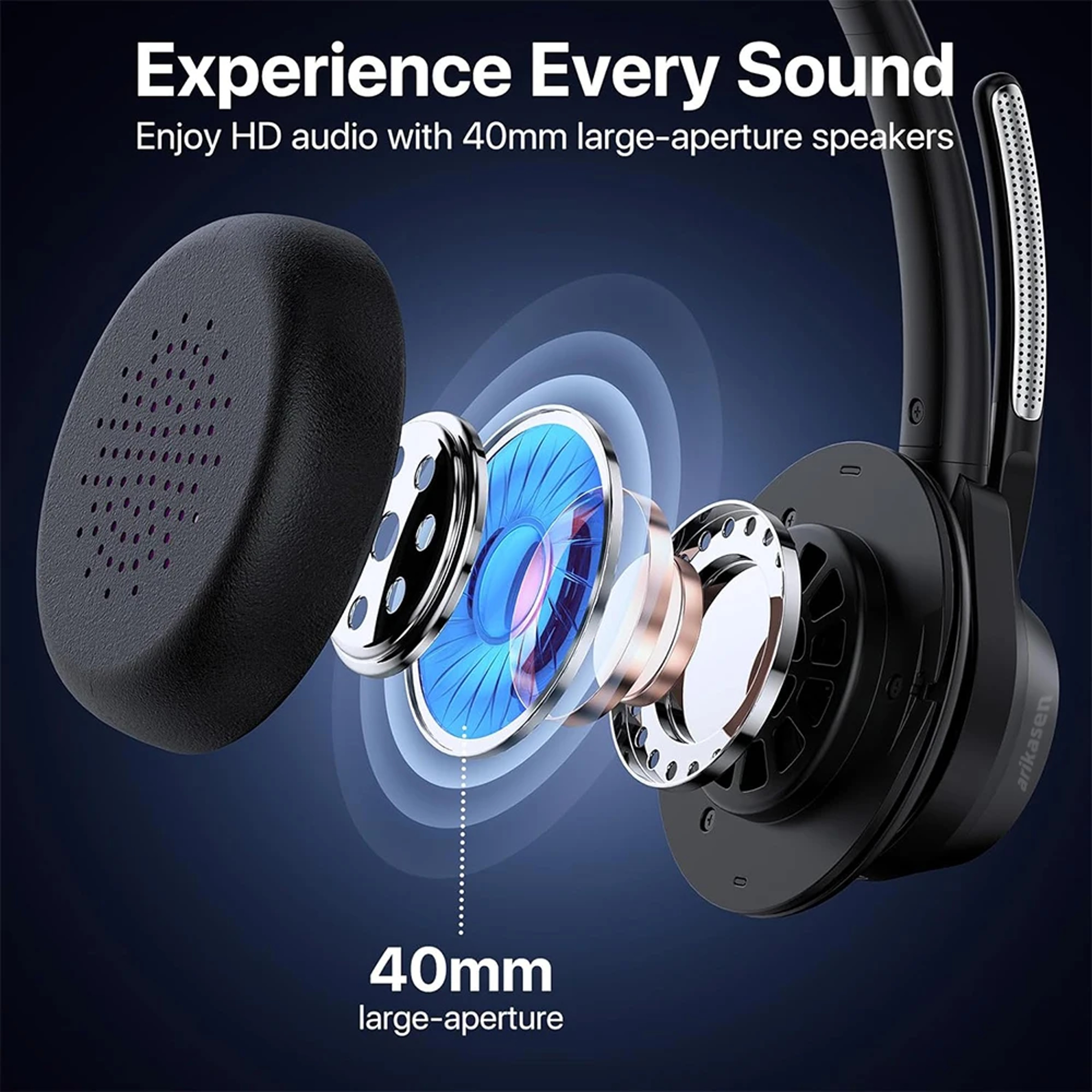 Wireless Bluetooth Headset With Noise Canceling Mic And Multipoint Connection 2