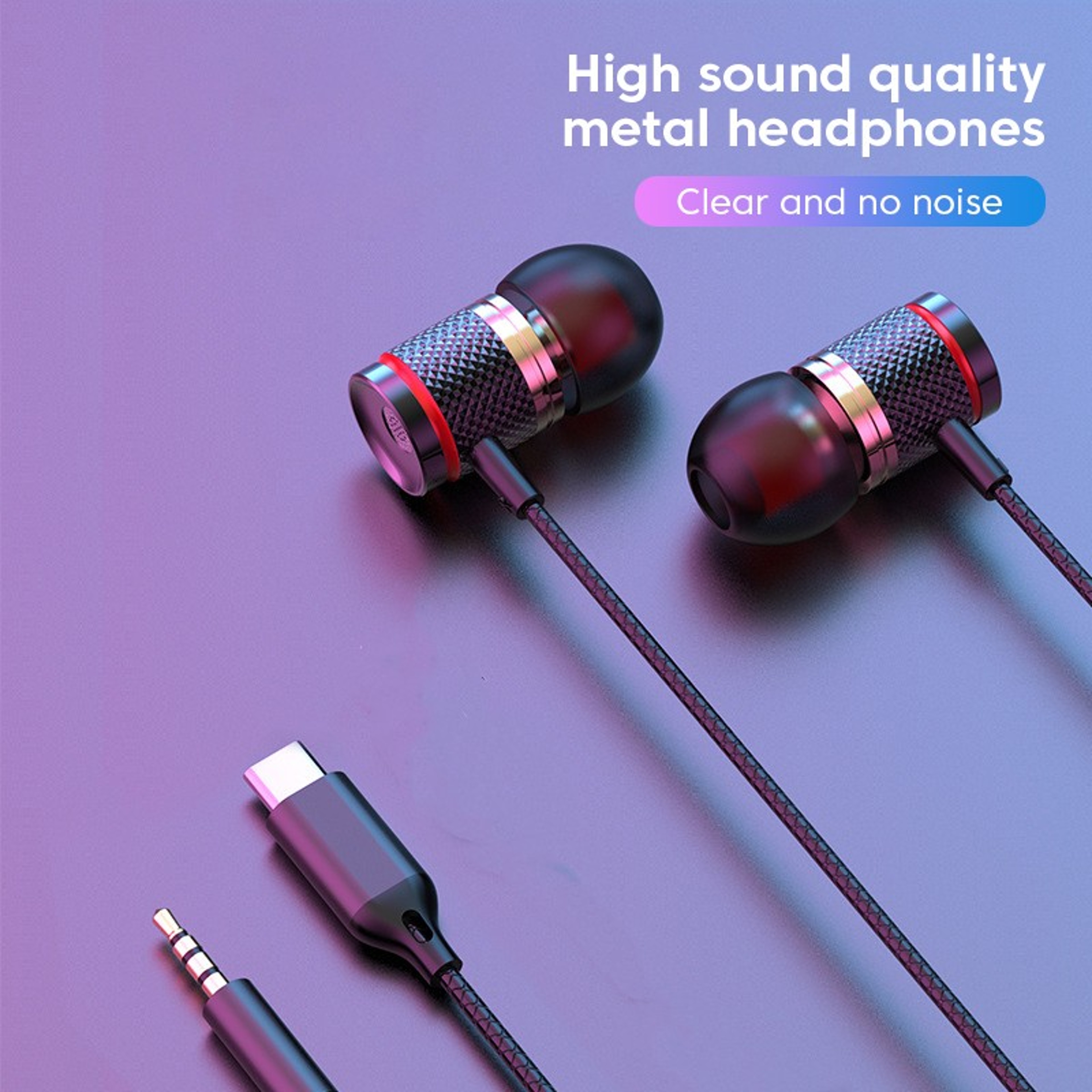 USB C Wired Earbuds With Mic Stereo Type C In Ear Headphones 3